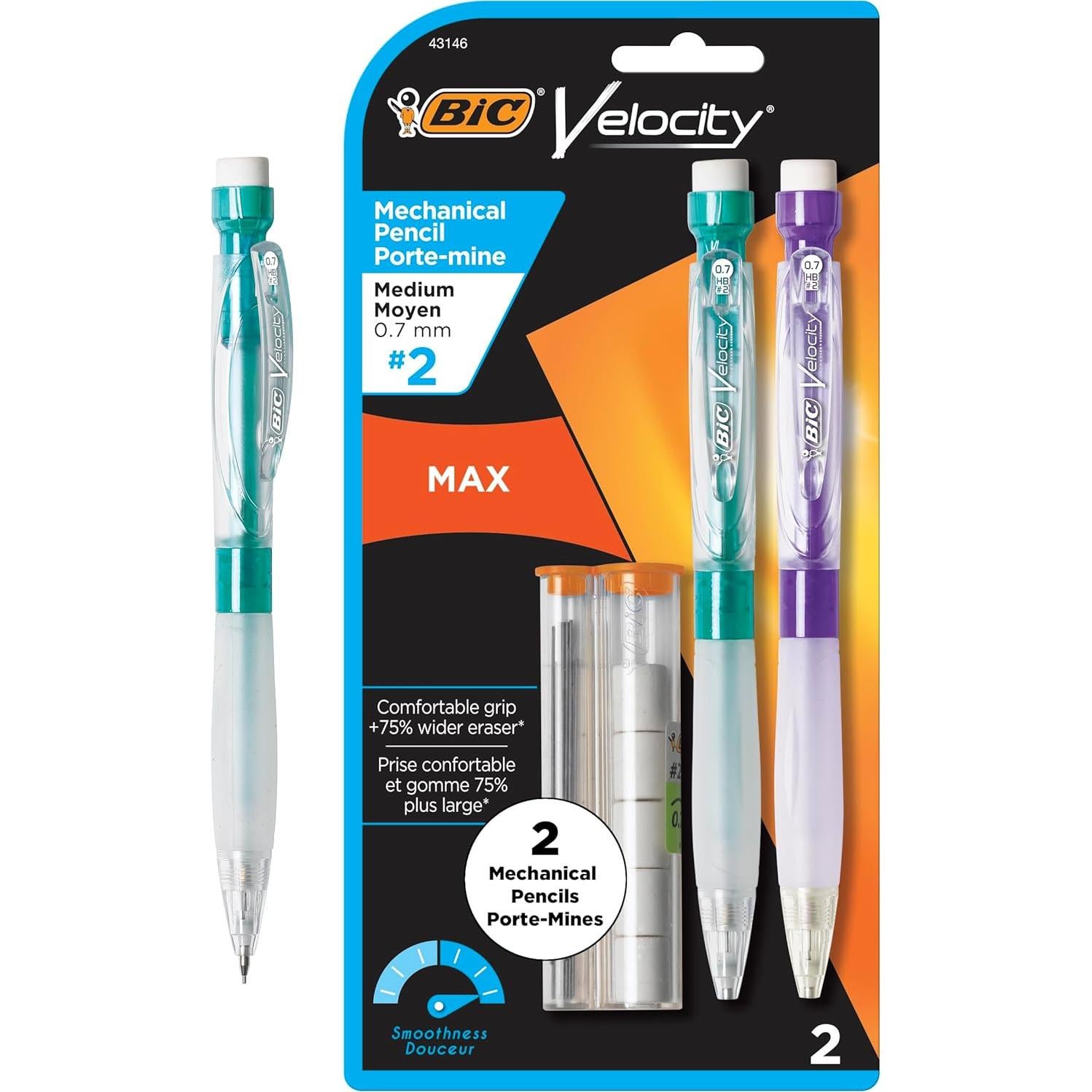 Lápices Mecánicos BIC Velocity Max 0.7mm Paquete de 2