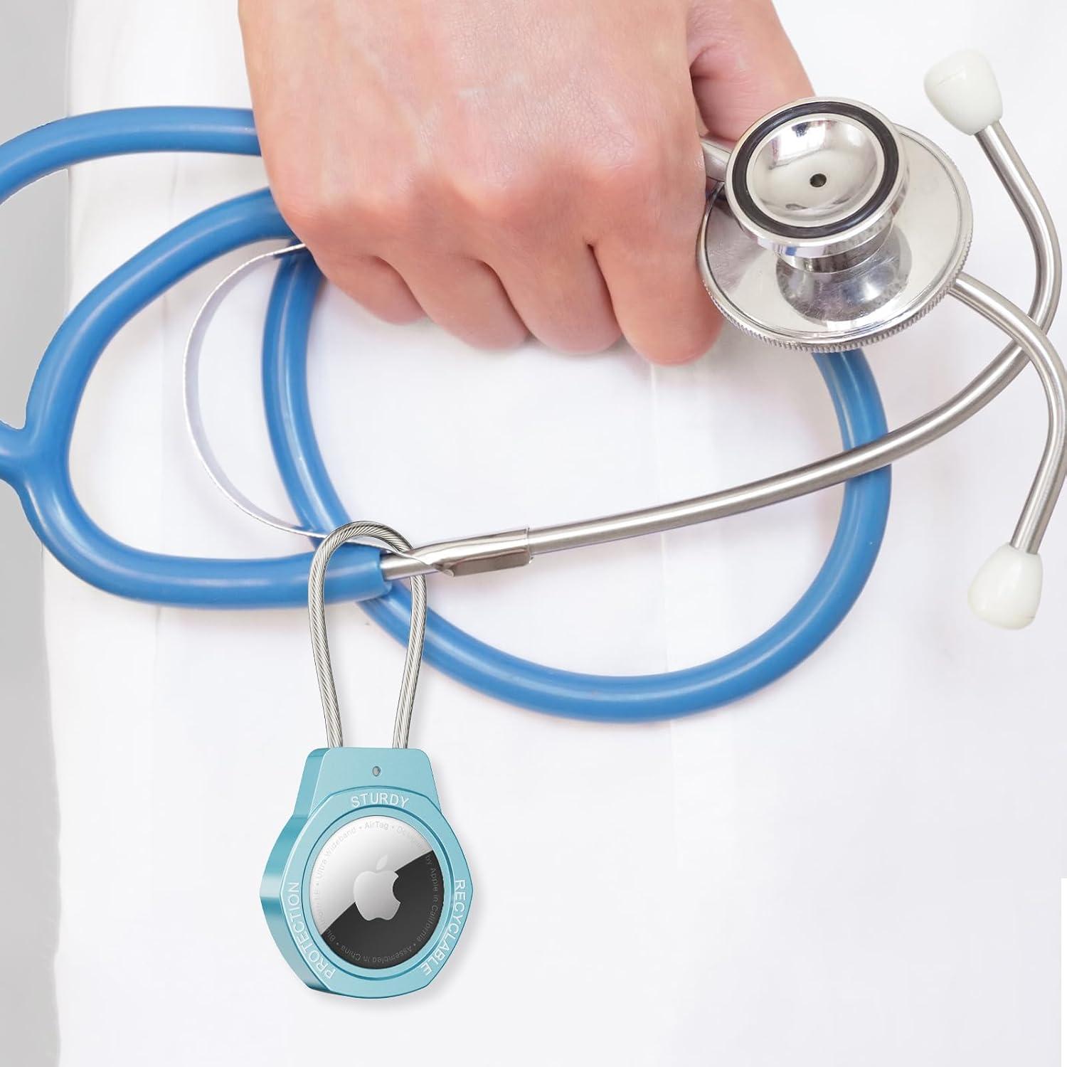 Airtag Keychain Holder Aluminum-Compatible with Apple AirTag Tracker,with Keychain Airtag Holder for Case，Suitable for Luggage, Keys, Backpacks, Pets, etc.(Coffee)