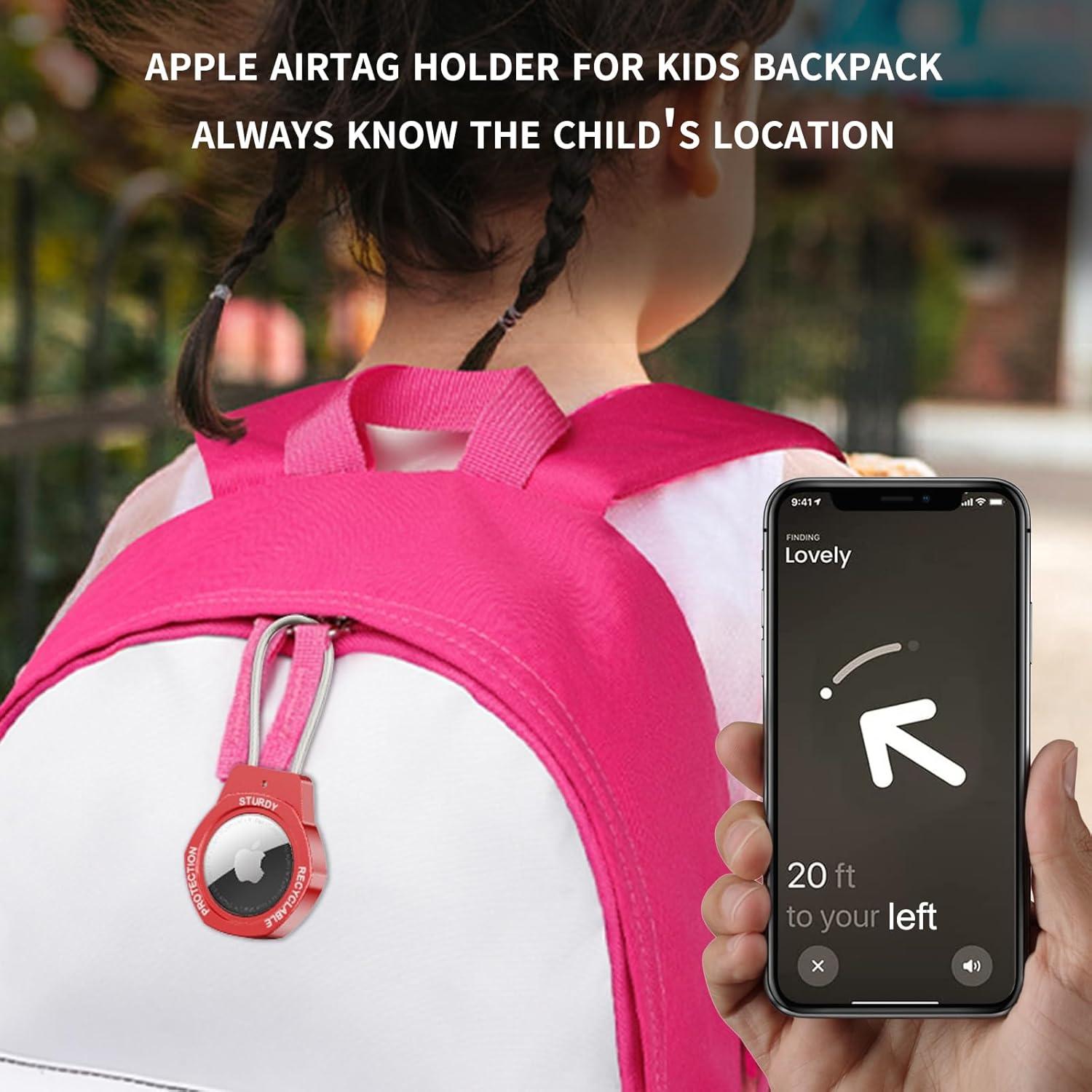 Airtag Keychain Holder Aluminum-Compatible with Apple AirTag Tracker,with Keychain Airtag Holder for Case，Suitable for Luggage, Keys, Backpacks, Pets, etc.(Coffee)