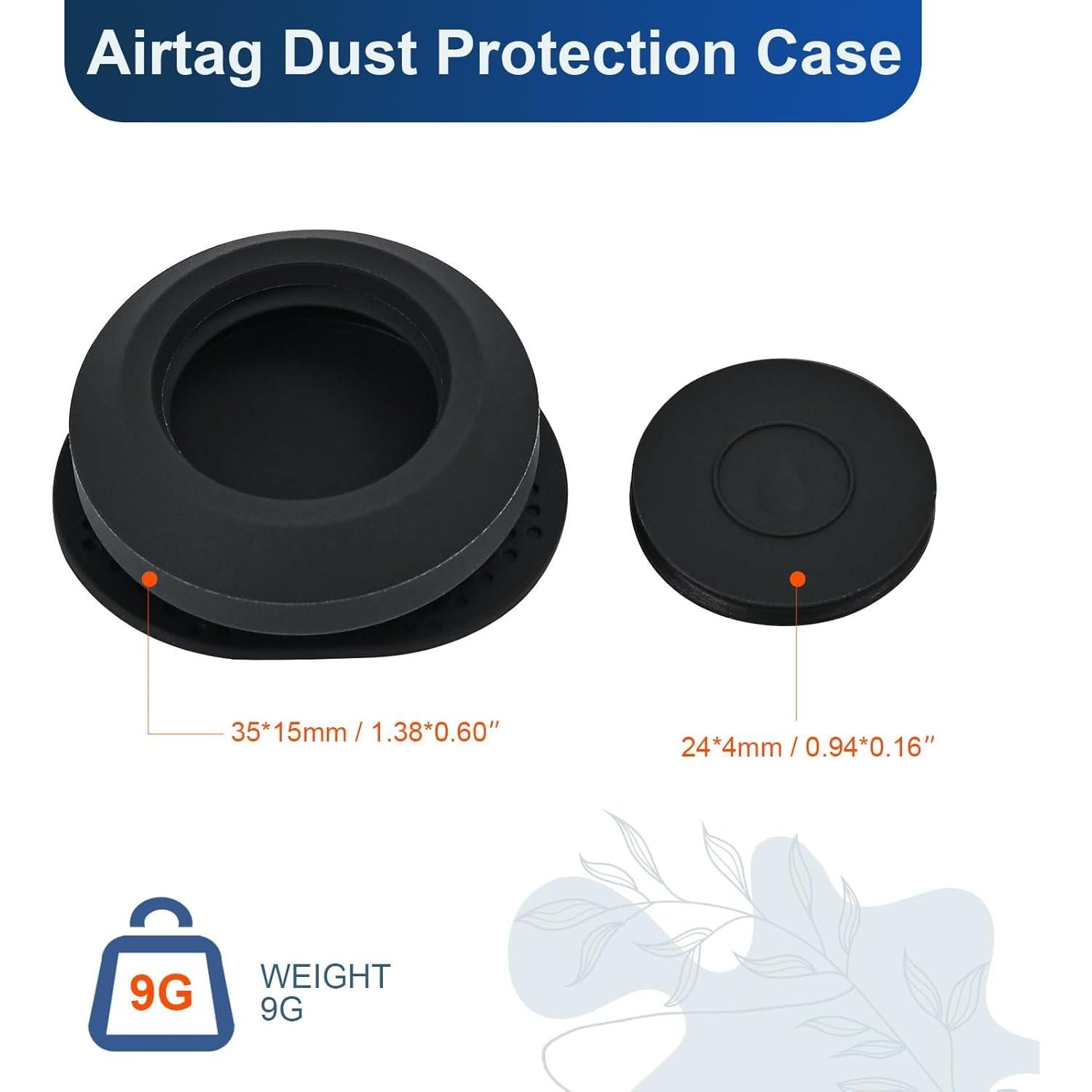 AirTag Dust-Proof Protective Case Waterproof Silicon Cover for AirTag Tracking Device Secure Sticker for Valuables Remote Controls Phones GPS Item Finders Accessories (2 Pcs Black)