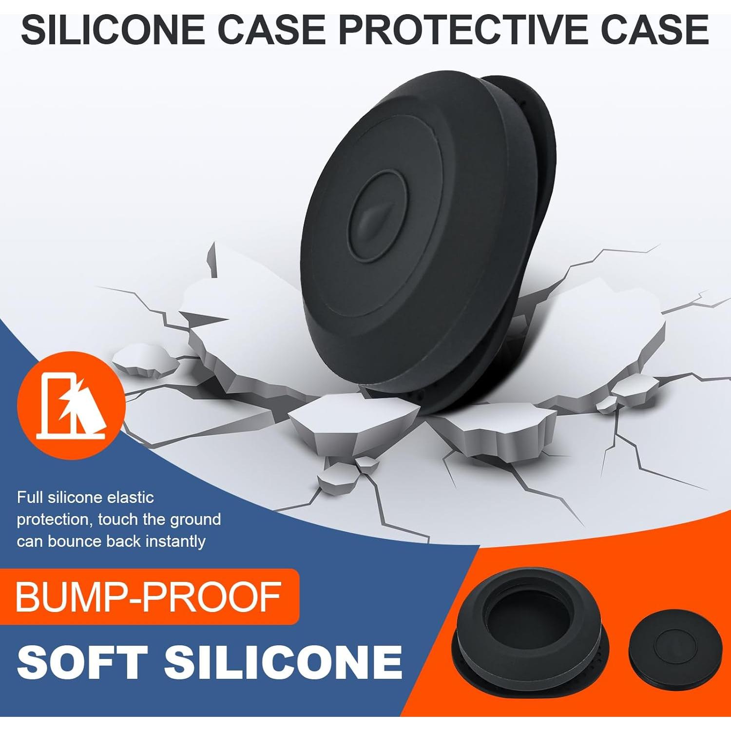 AirTag Dust-Proof Protective Case Waterproof Silicon Cover for AirTag Tracking Device Secure Sticker for Valuables Remote Controls Phones GPS Item Finders Accessories (2 Pcs Black)