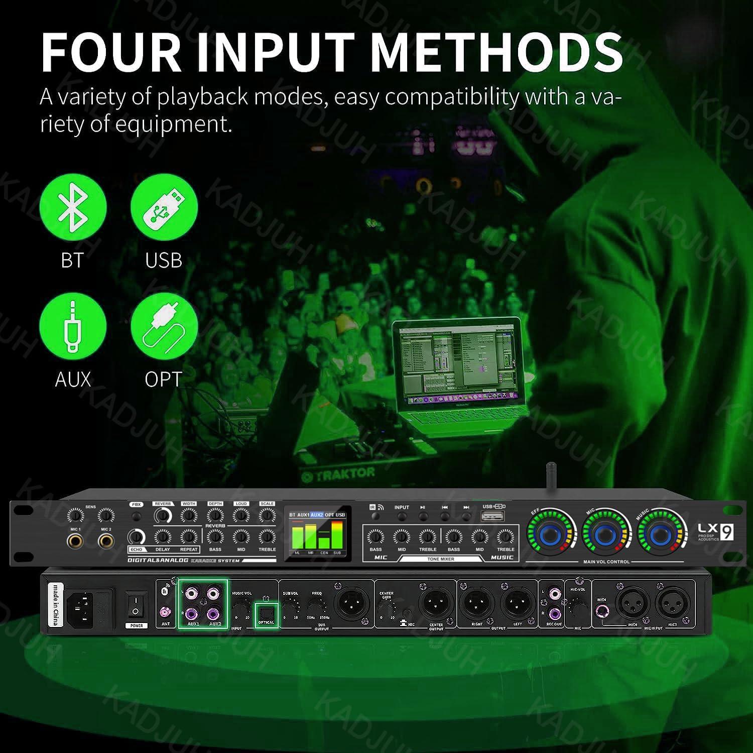 Procesador de Audio Digital LX9 KTV 5 Entradas USB Bluetooth