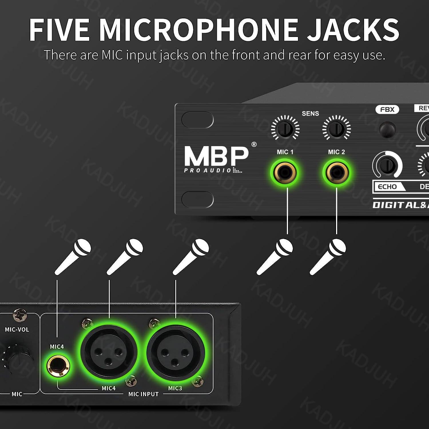 Procesador de Audio Digital LX9 KTV 5 Entradas USB Bluetooth