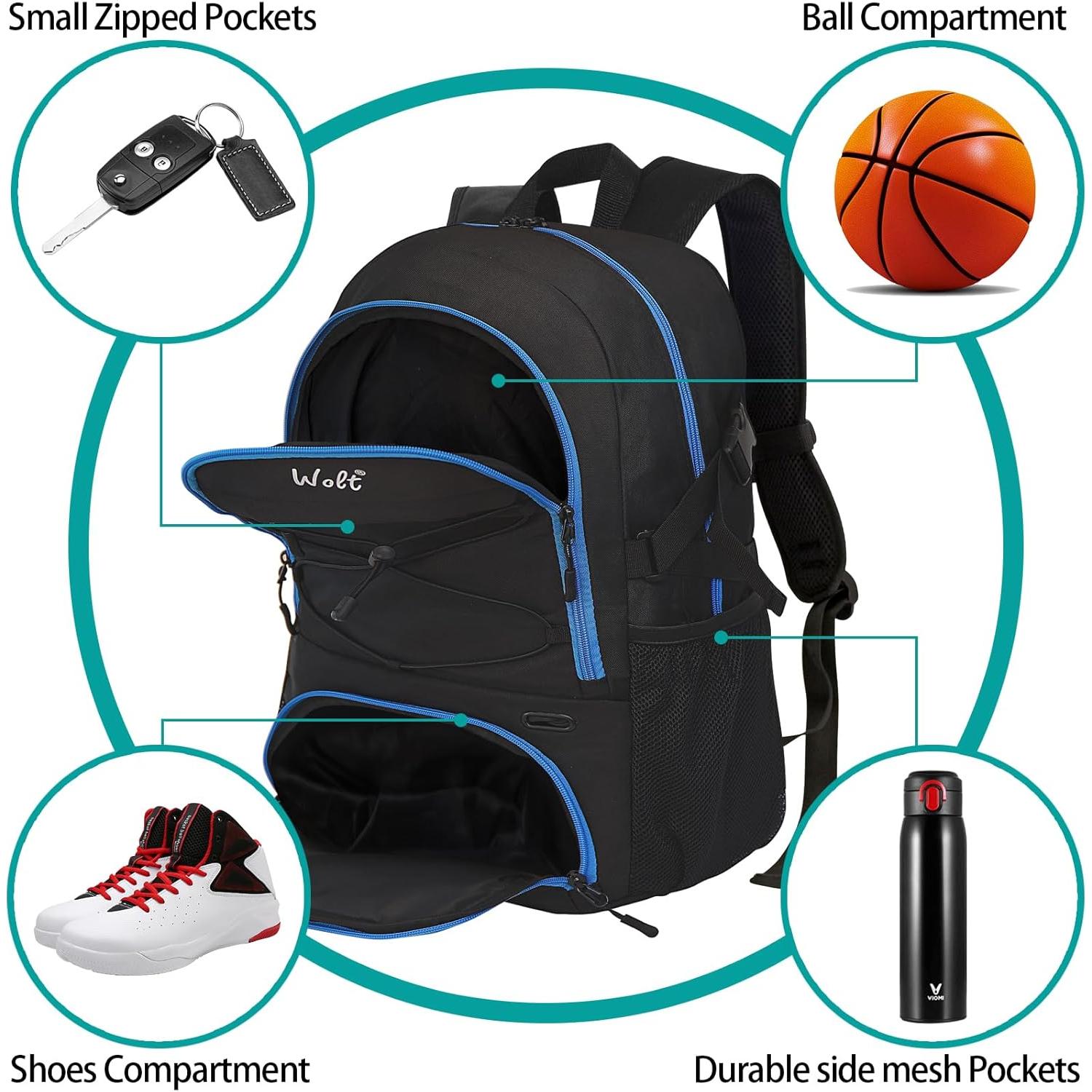 Mochila Deportiva WOLT para Baloncesto y Gimnasio 30L