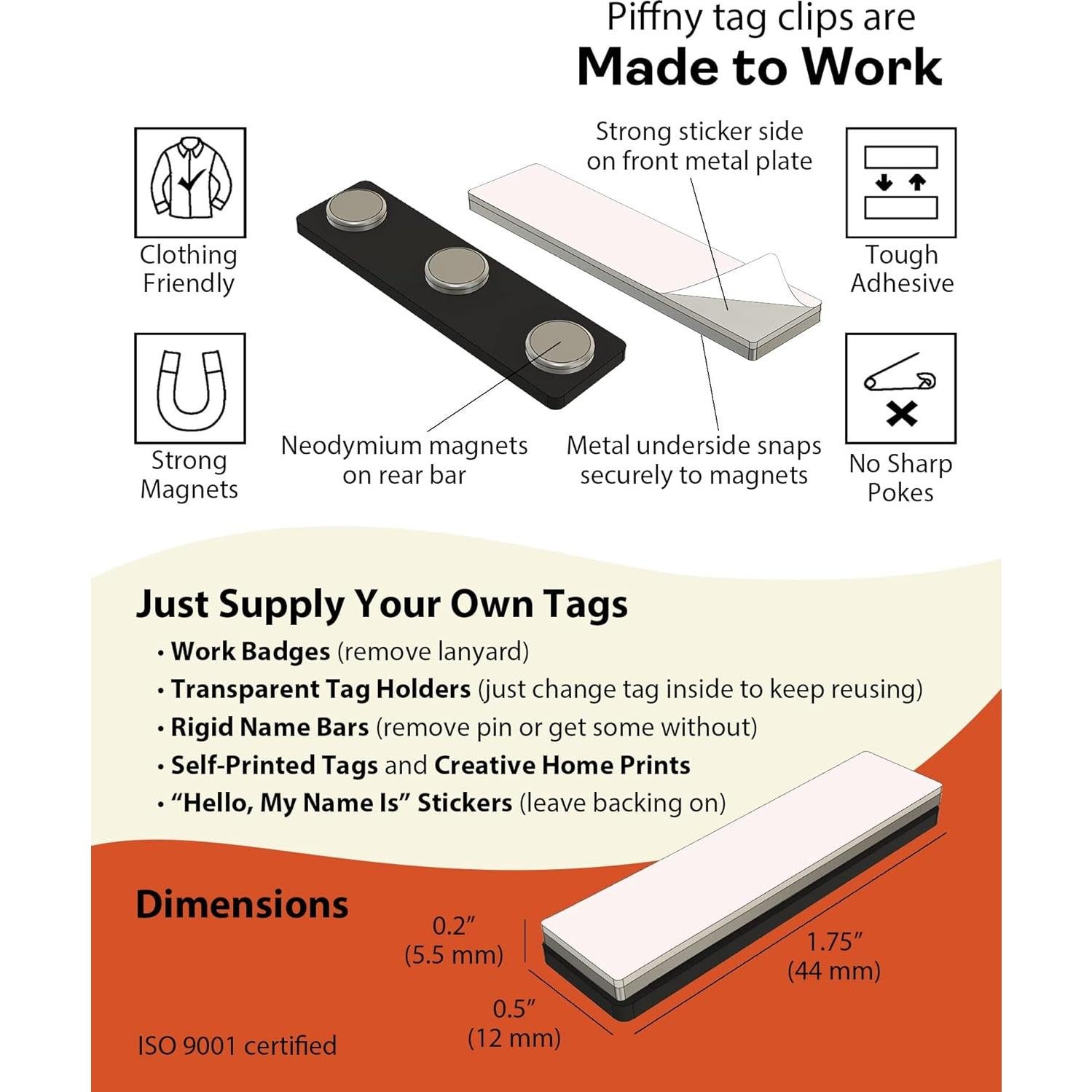 Soportes Magnéticos Piffny para Etiquetas - Paquete de 10