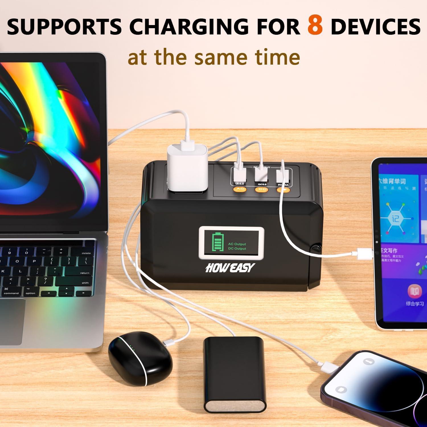 Estación de Energía Portátil HOWEASY 88Wh, 150W AC/DC/USB