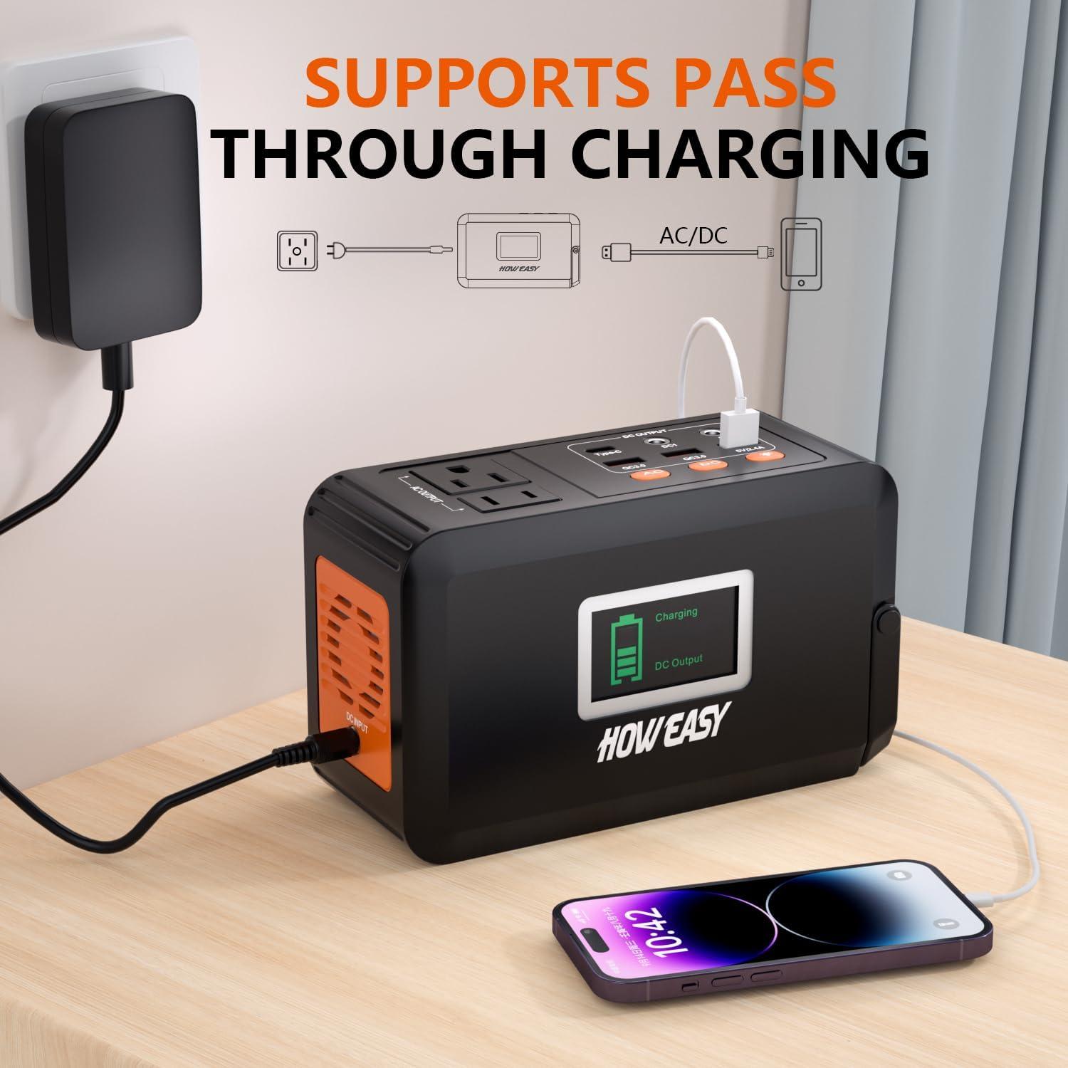 Estación de Energía Portátil HOWEASY 88Wh, 150W AC/DC/USB