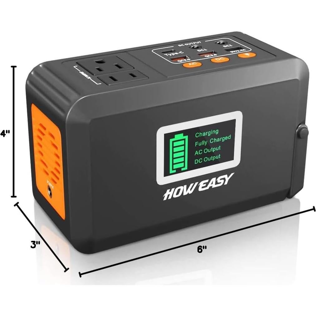 Estación de Energía Portátil HOWEASY 88Wh, 150W AC/DC/USB