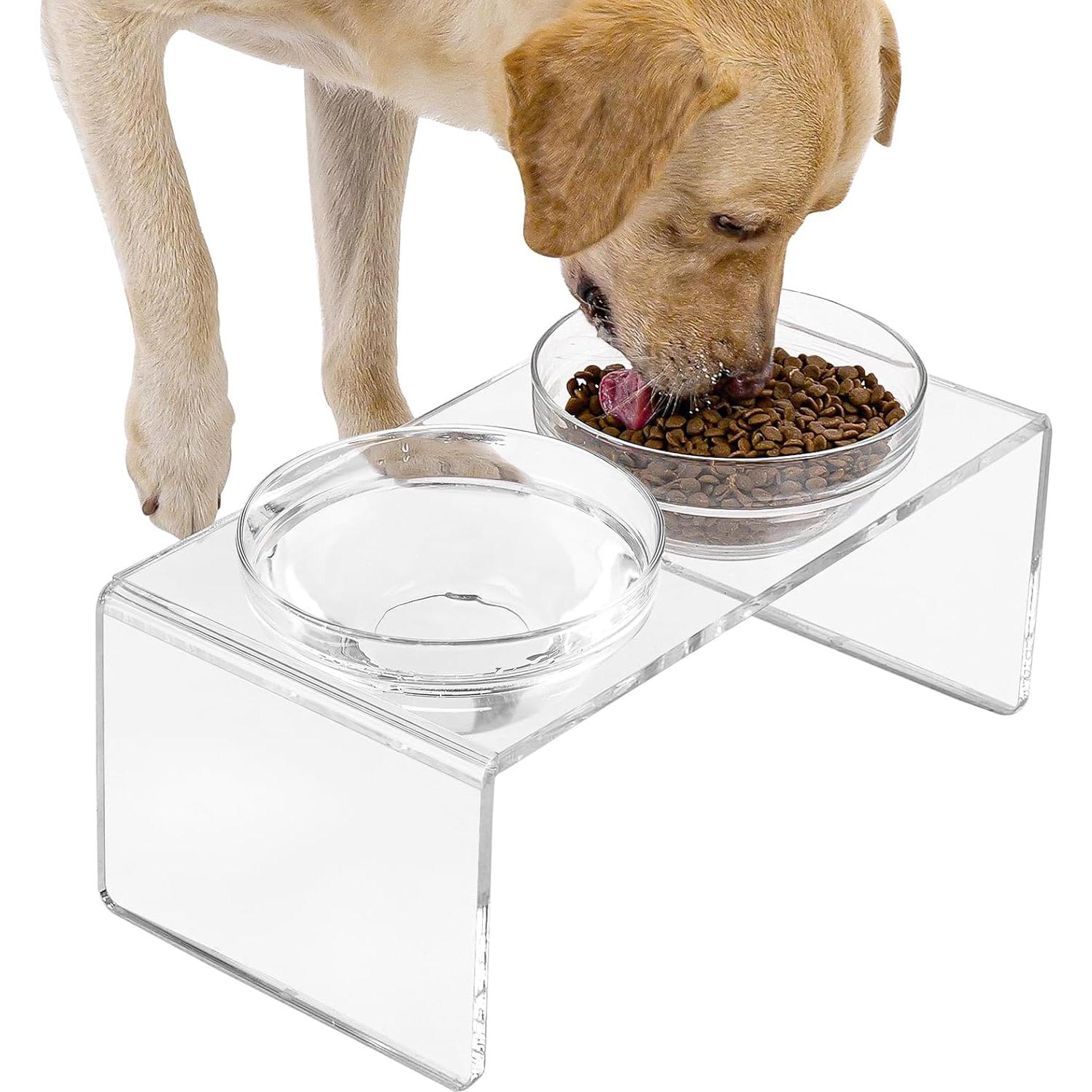 Cuencos Elevados para Perros y Gatos Feoyoho 18cm Doble