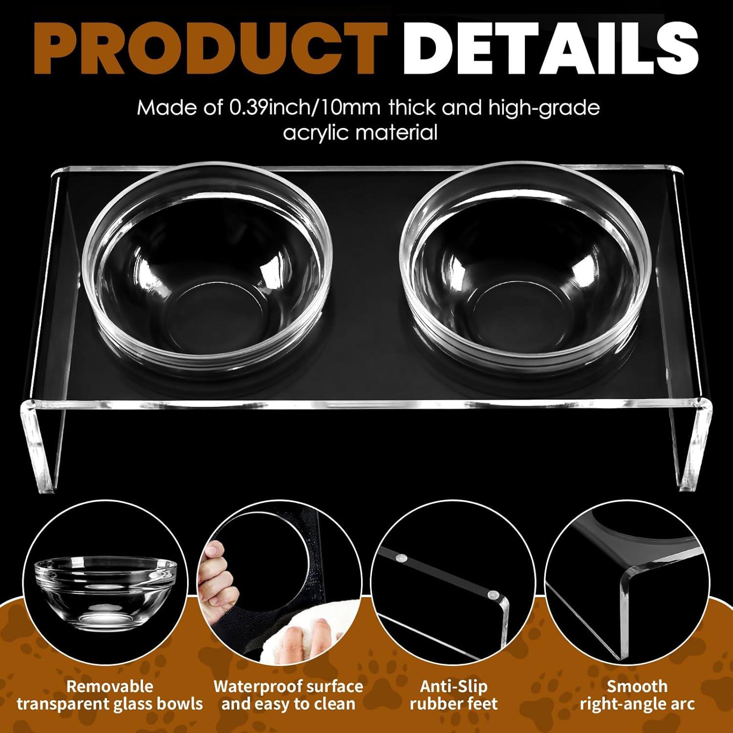 Cuencos Elevados para Perros y Gatos Feoyoho 18cm Doble