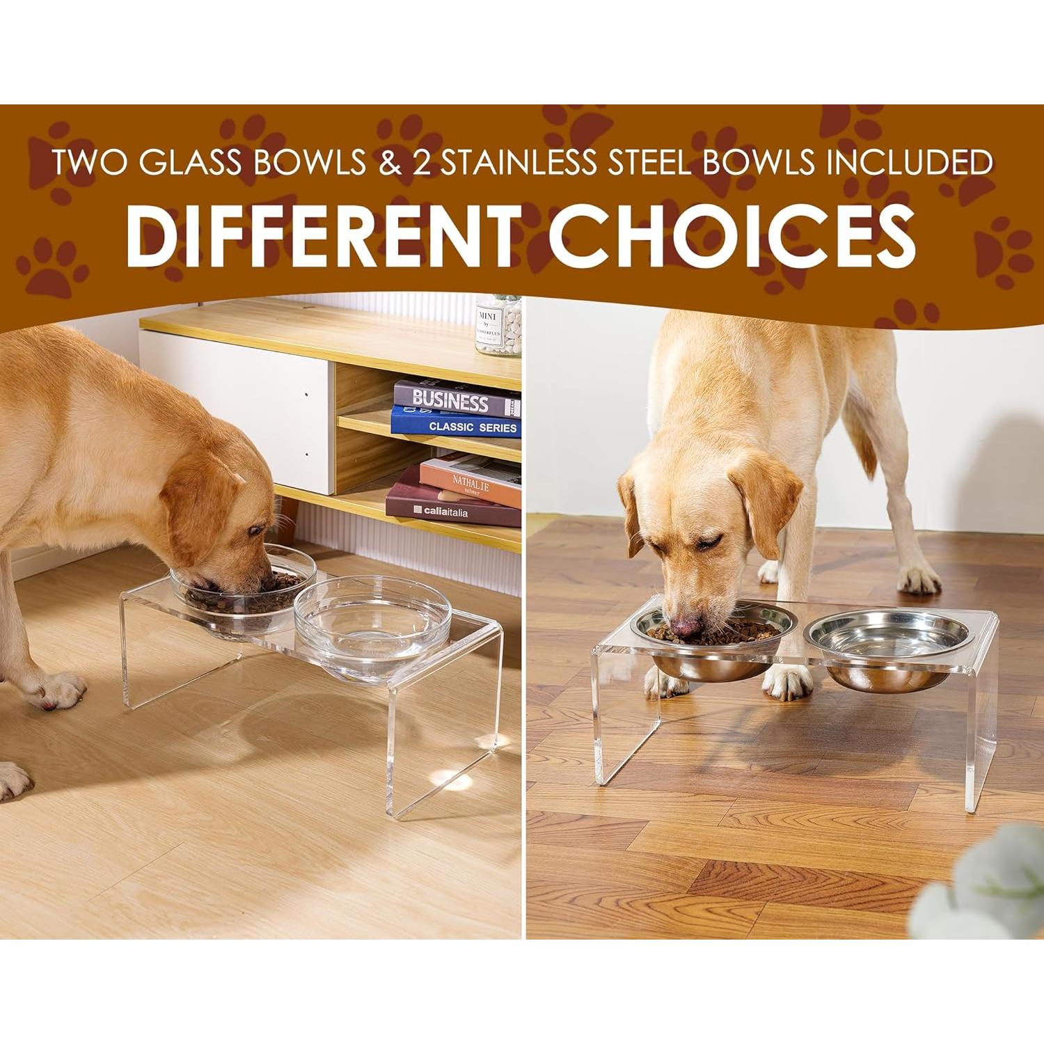 Cuencos Elevados para Perros y Gatos Feoyoho 18cm Doble