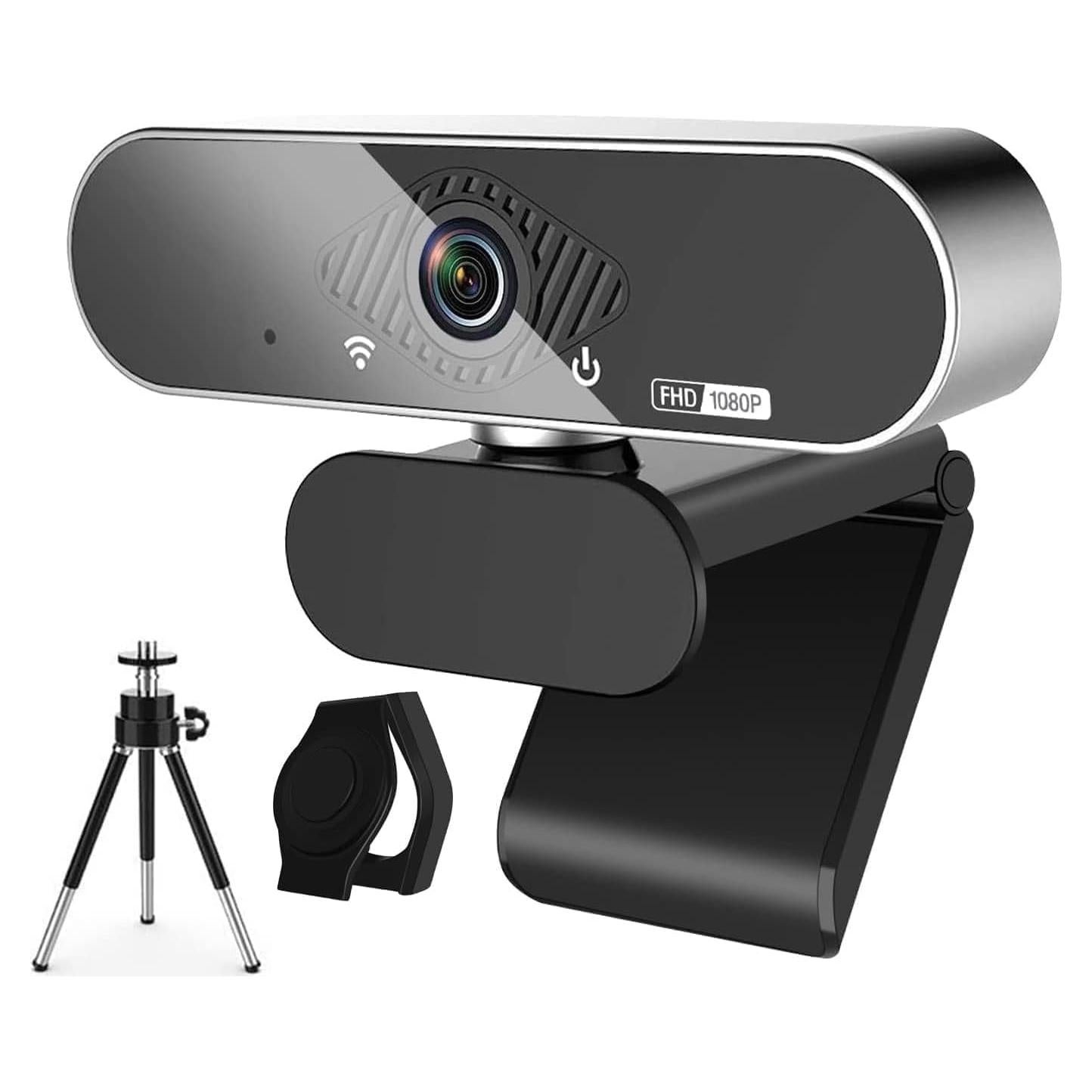 Webcam Vsofiot HD 1080P con micrófono y trípode