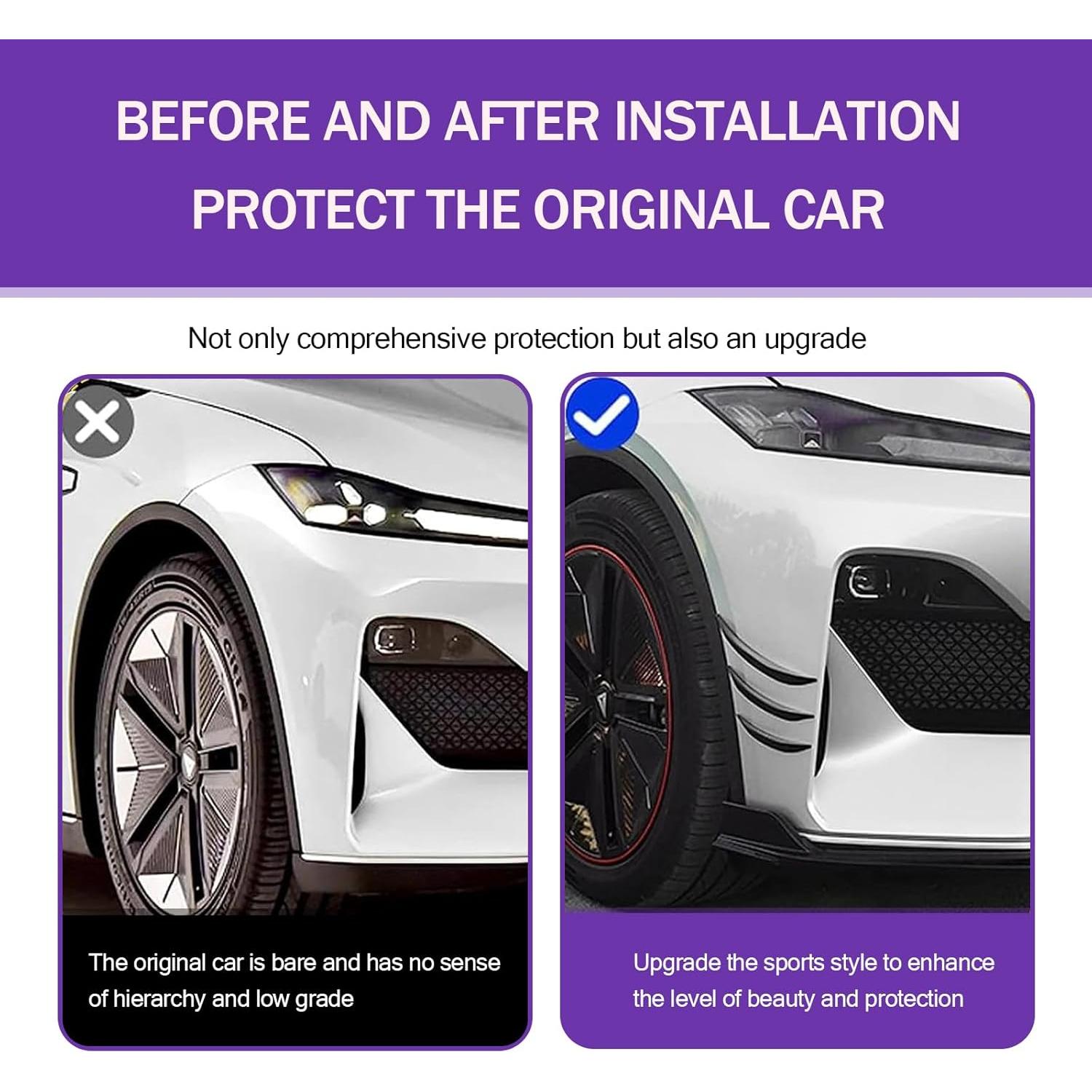 Kit 6 Canards Spoiler Coche Jewkot KOTZST902BL-6PS Negro