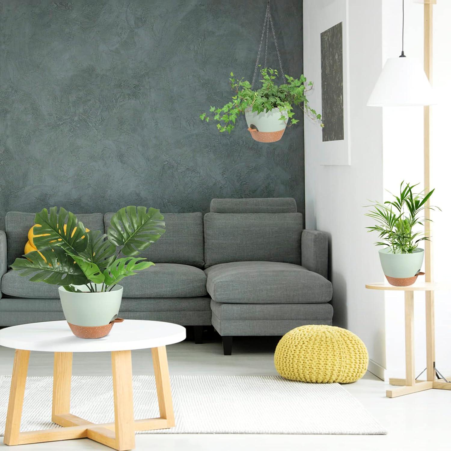 Macetas Colgantes Vanslogreen 20 cm Autorriego Verde 2 Pzas