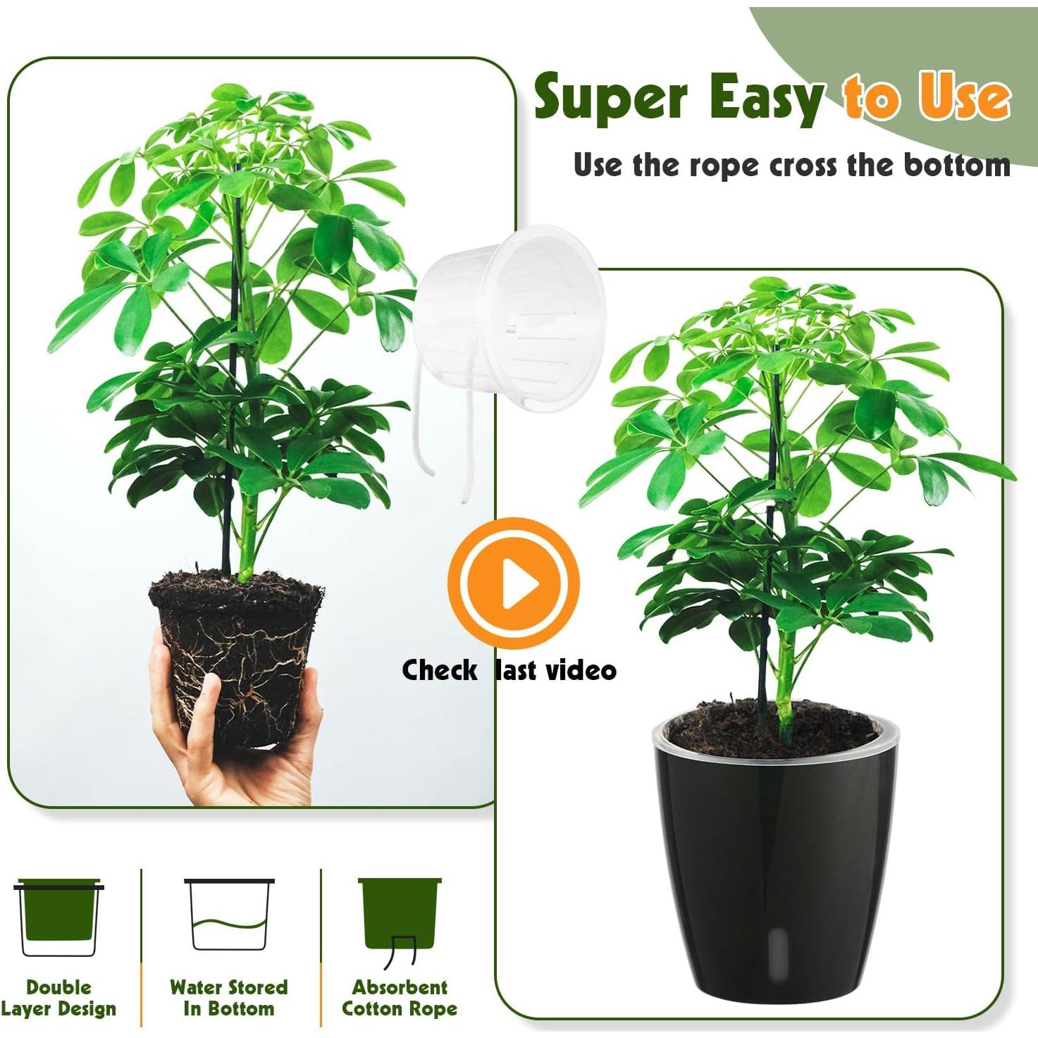 Macetas Autorriego KvyusFlourish 12.7cm Paquete de 6 Negro