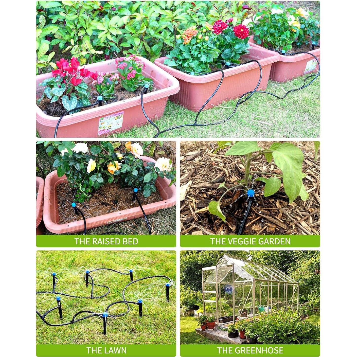 Kit de Riego por Goteo HIRALIY 30M Automático para Jardín