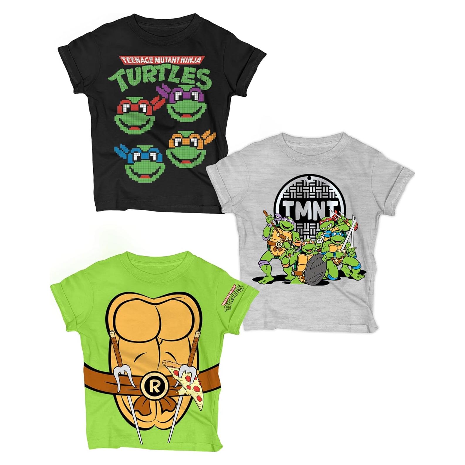 Camisetas Tortugas Ninja TMNT 3 Piezas Niños 2T Verde