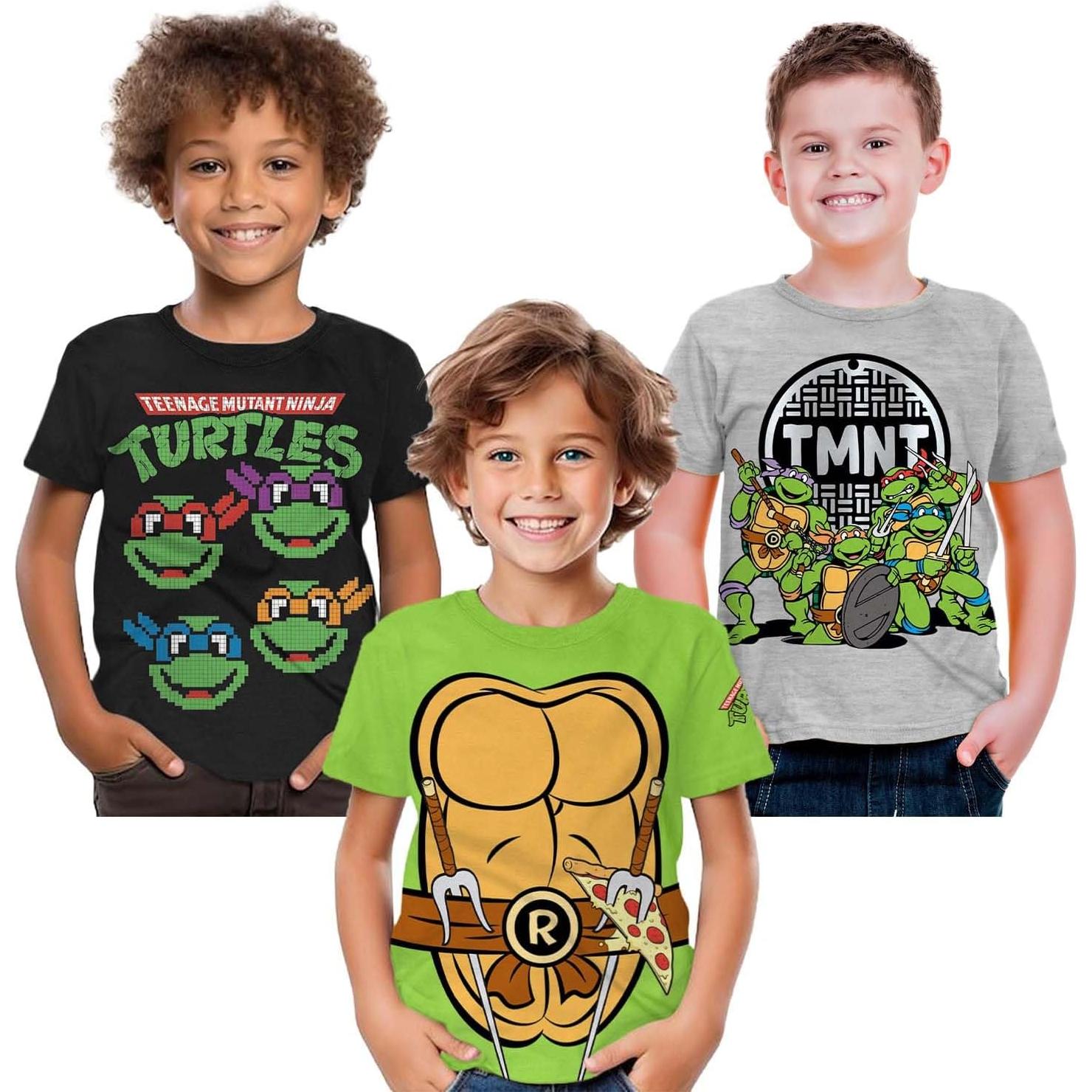 Camisetas Tortugas Ninja TMNT 3 Piezas Niños 2T Verde