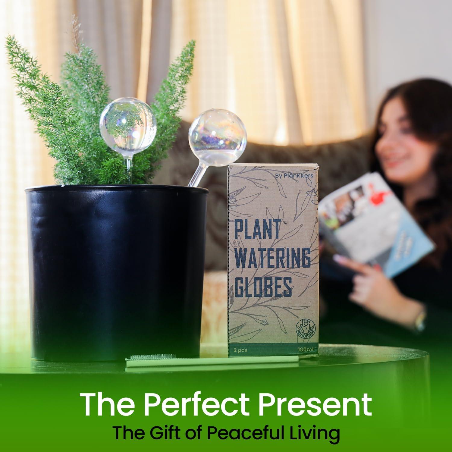 Esferas de Riego Autorriego Vidrio Iridiscentes 2 Pcs 20 cm