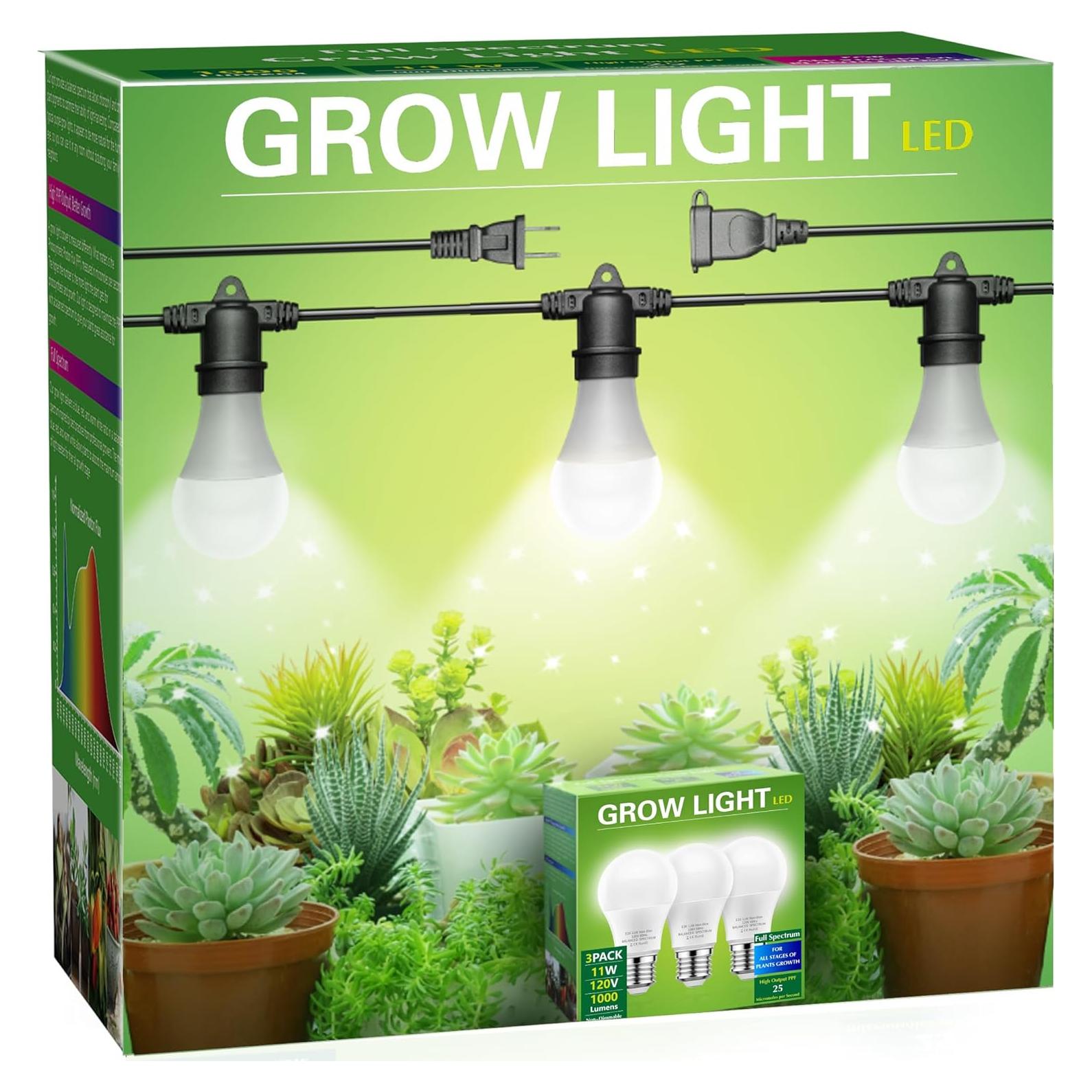 Luz de Crecimiento Colgante Briignite 3 Bombillas 33W 8000 Lúmenes