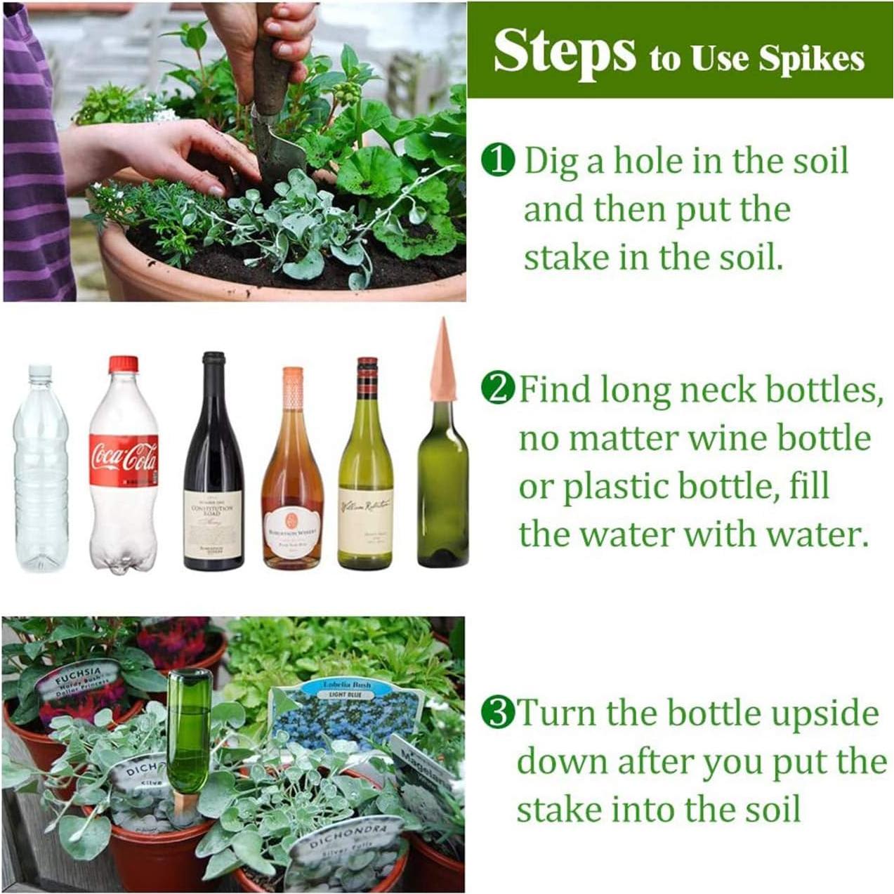 Estacas de Riego de Terracota Sconi - Paquete de 6 Unidades