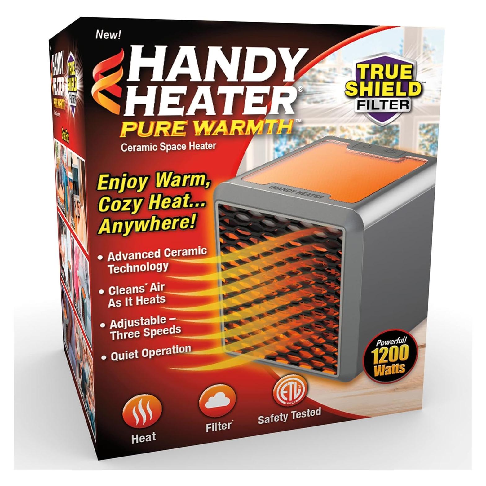 Calentador Personal Cerámico Ontel Handy Heater 1200W Ajustable