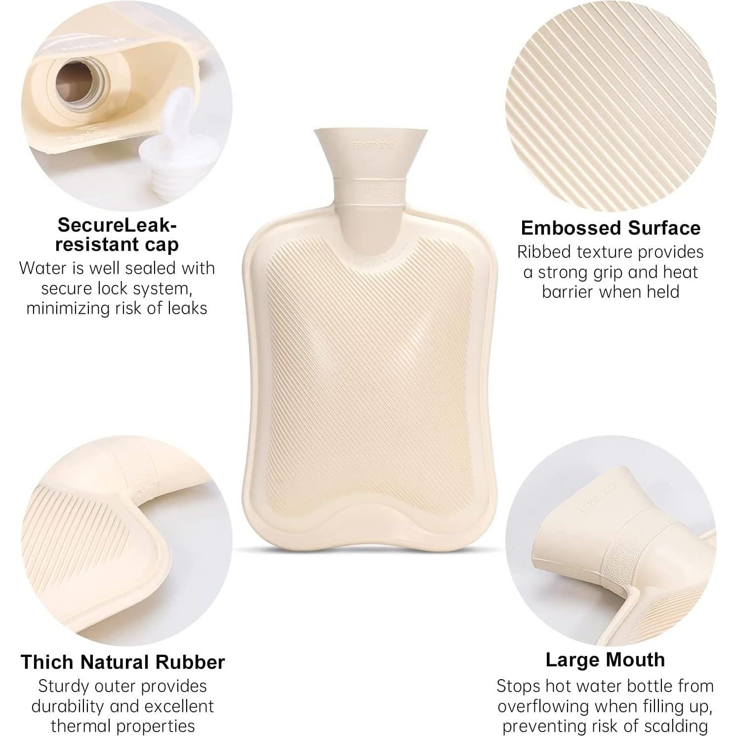 Bolsa de Agua Caliente OliviaLiving 2L con Funda Tejido