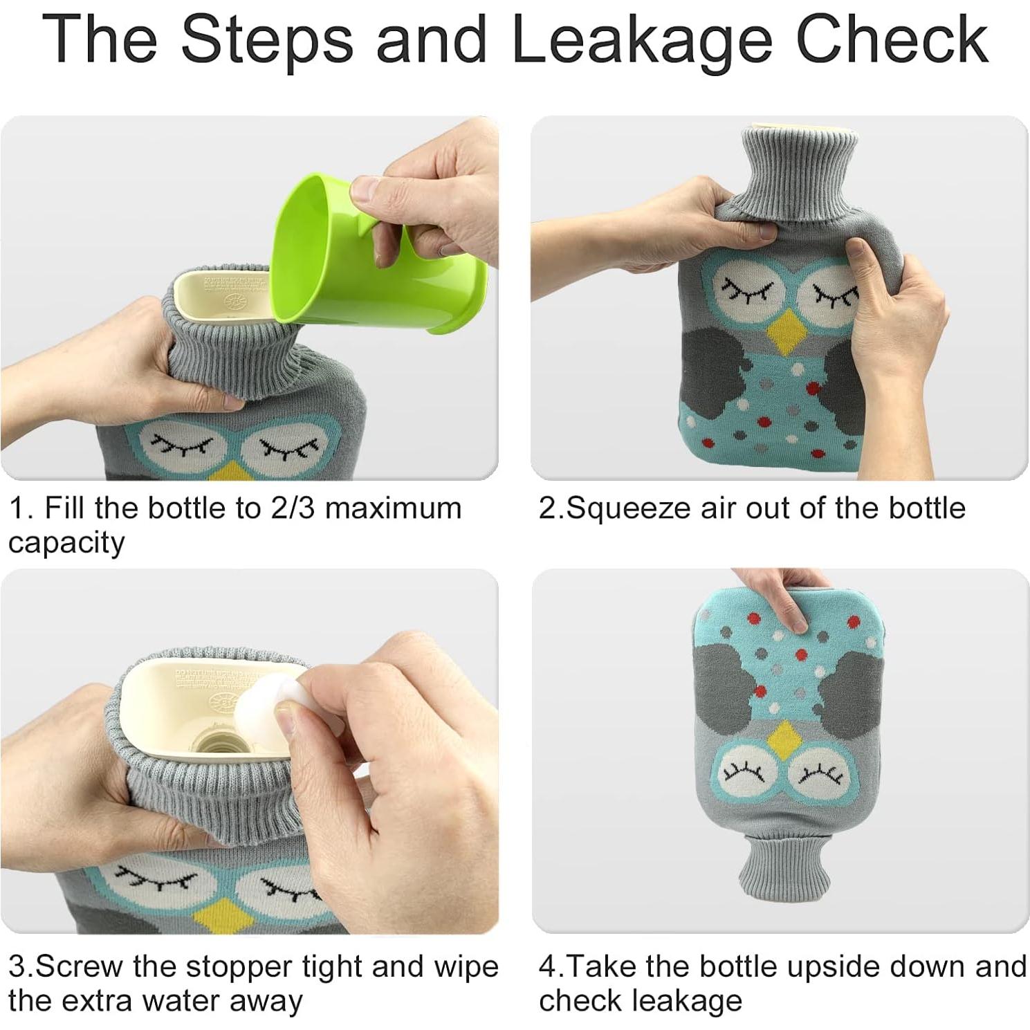 Bolsa de Agua Caliente OliviaLiving 2L con Funda Tejido