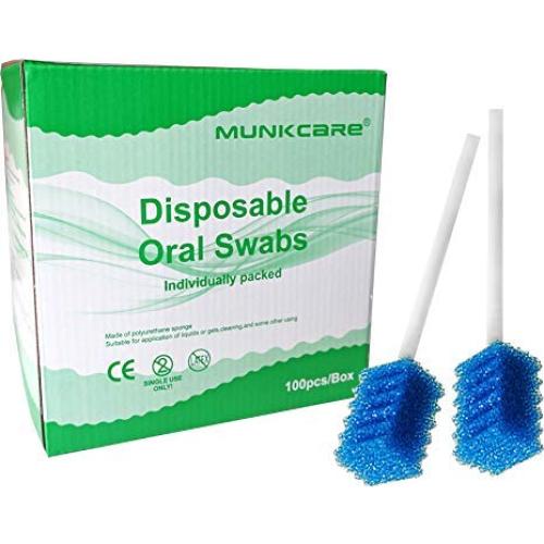 Hisopos Bucales Desechables MUNKCARE Azul 100 Unidades