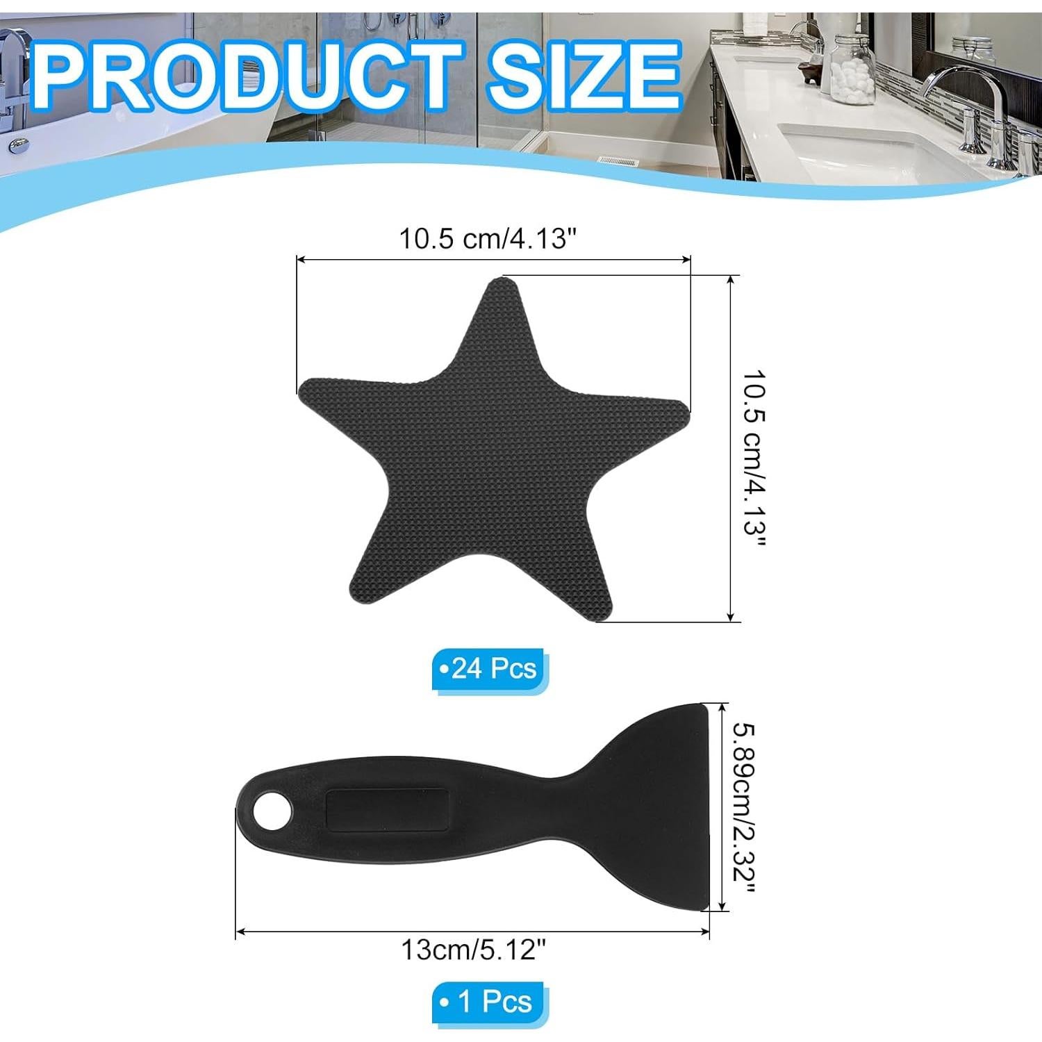 Calcomanías Antideslizantes PATIKIL 24 Pcs 10.5x10.5 cm Negro