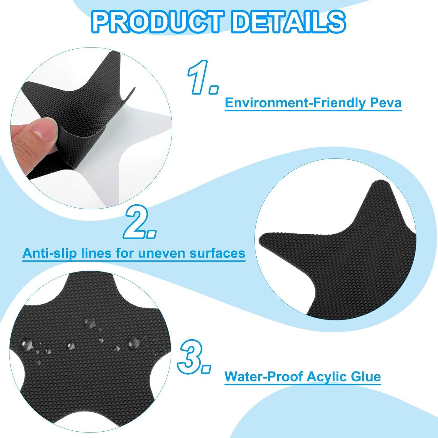 Calcomanías Antideslizantes PATIKIL 24 Pcs 10.5x10.5 cm Negro