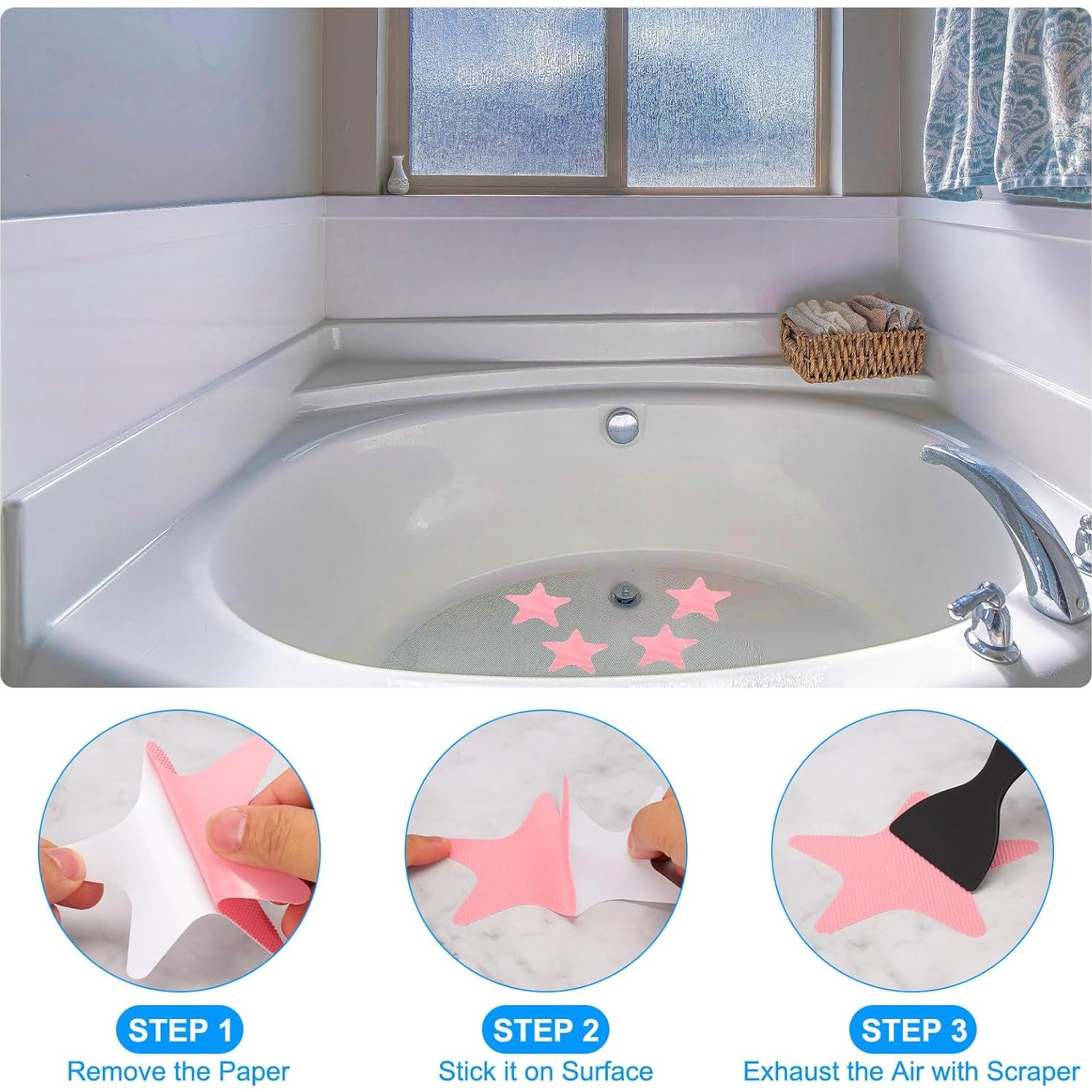 Calcomanías Antideslizantes PATIKIL 24 Pcs 10.5x10.5 cm Negro