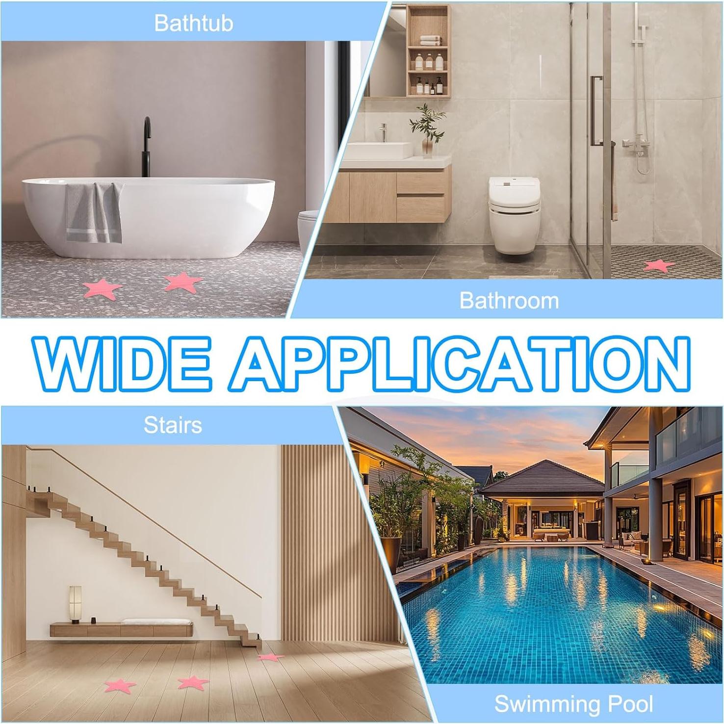 Calcomanías Antideslizantes PATIKIL 24 Pcs 10.5x10.5 cm Negro