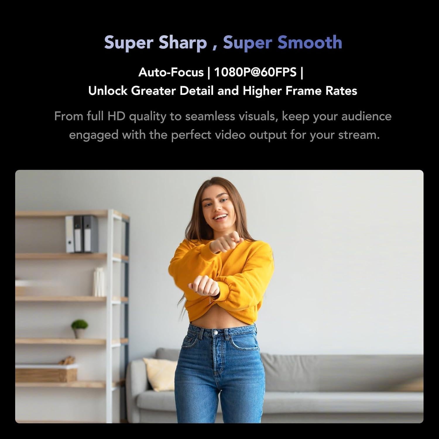 Cámara Web NUROUM V32AFL 4K con Luz y Autofoco AI