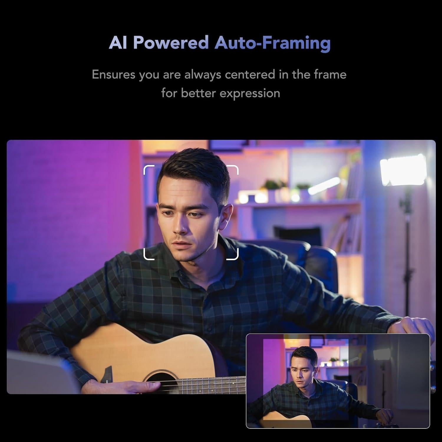 Cámara Web NUROUM V32AFL 4K con Luz y Autofoco AI