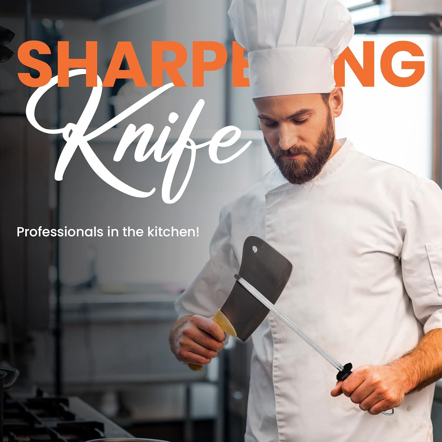 Varilla de Afilado de Cuchillos Utopia Kitchen 20.32 cm Negra