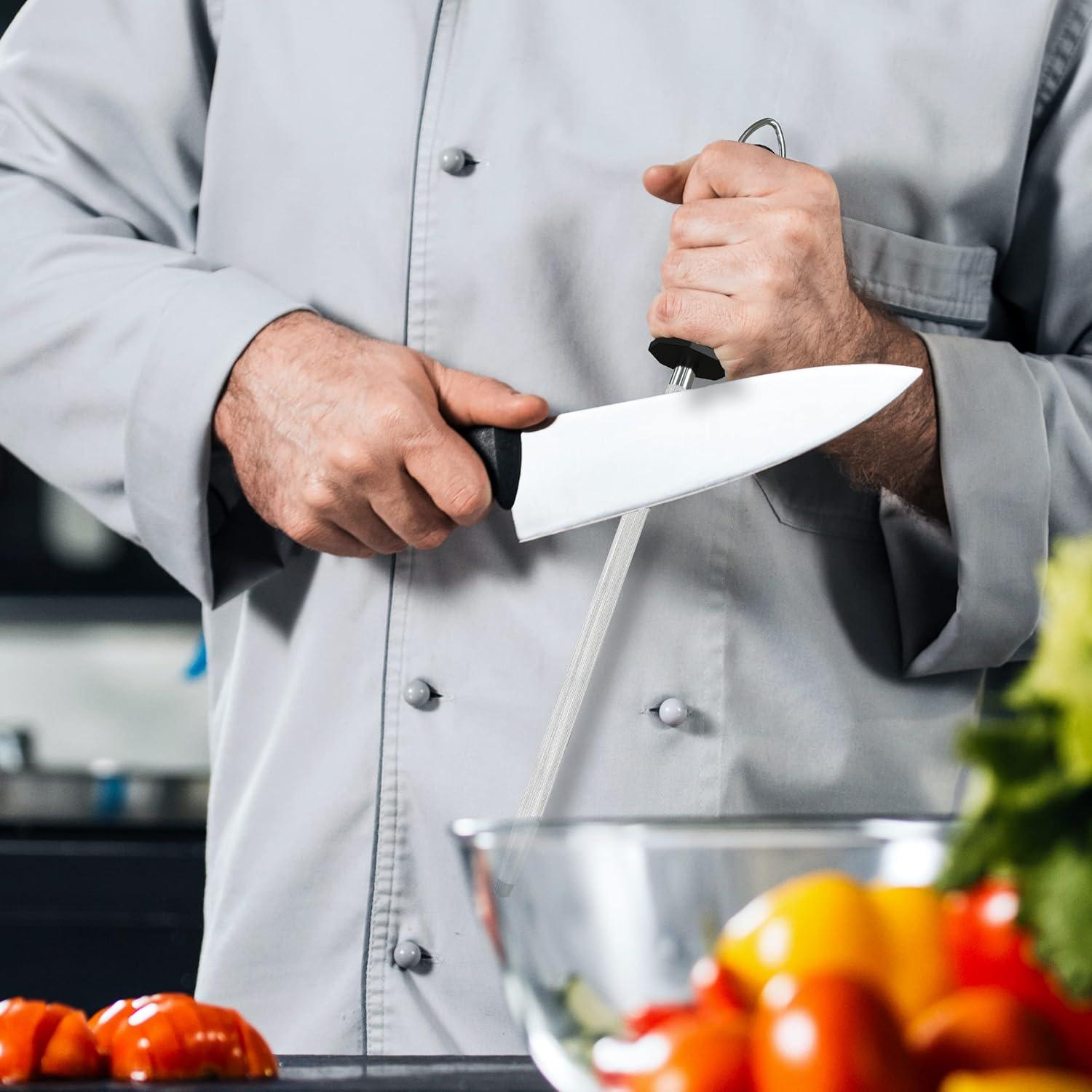 Varilla de Afilado de Cuchillos Utopia Kitchen 20.32 cm Negra