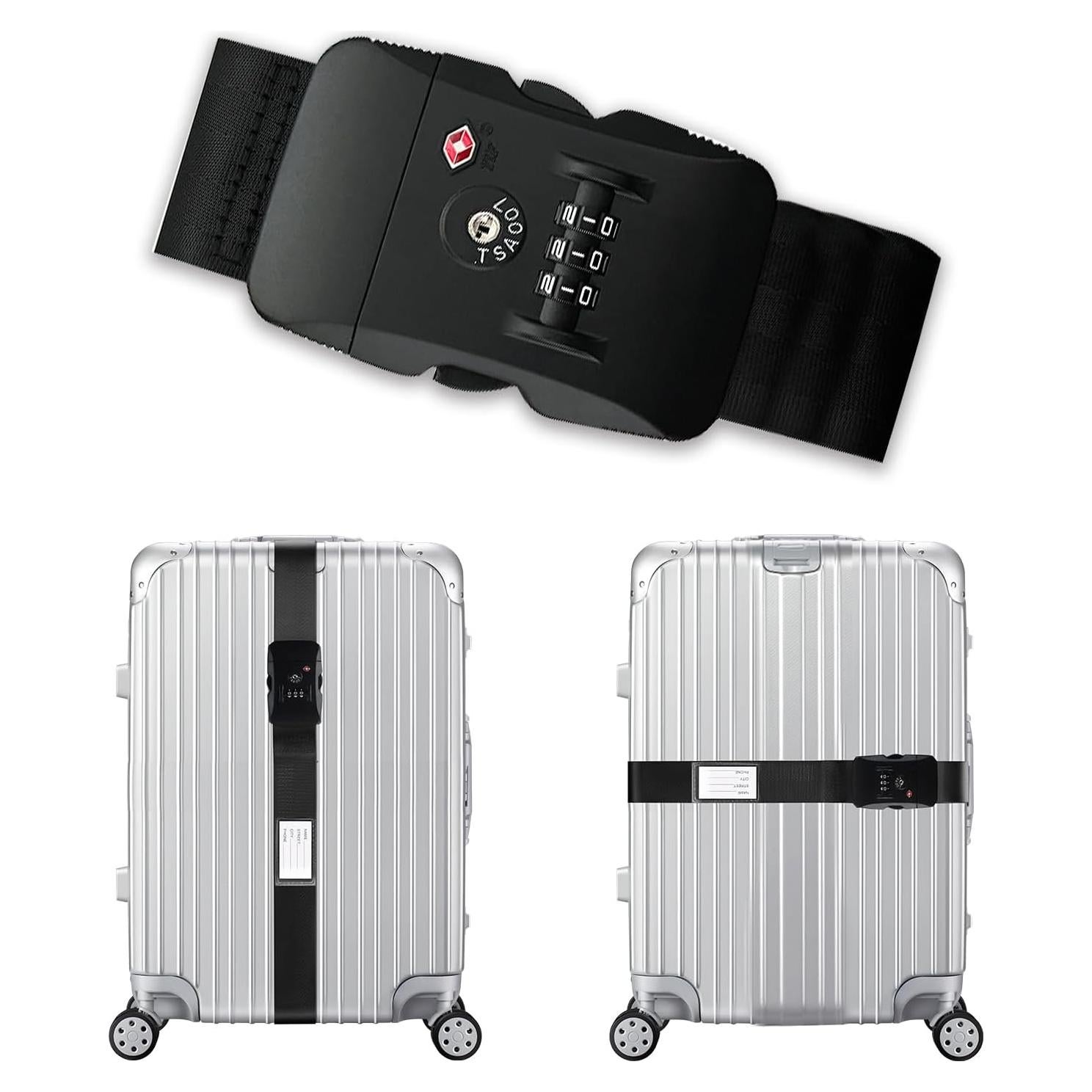 Correas de Equipaje Veki con Candado TSA - Negro