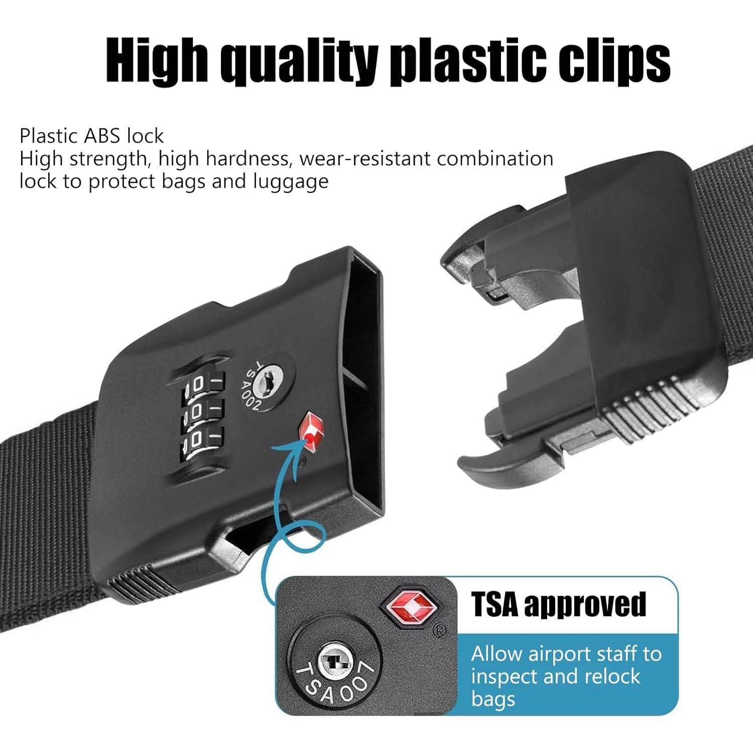 Correas de Equipaje Veki con Candado TSA - Negro