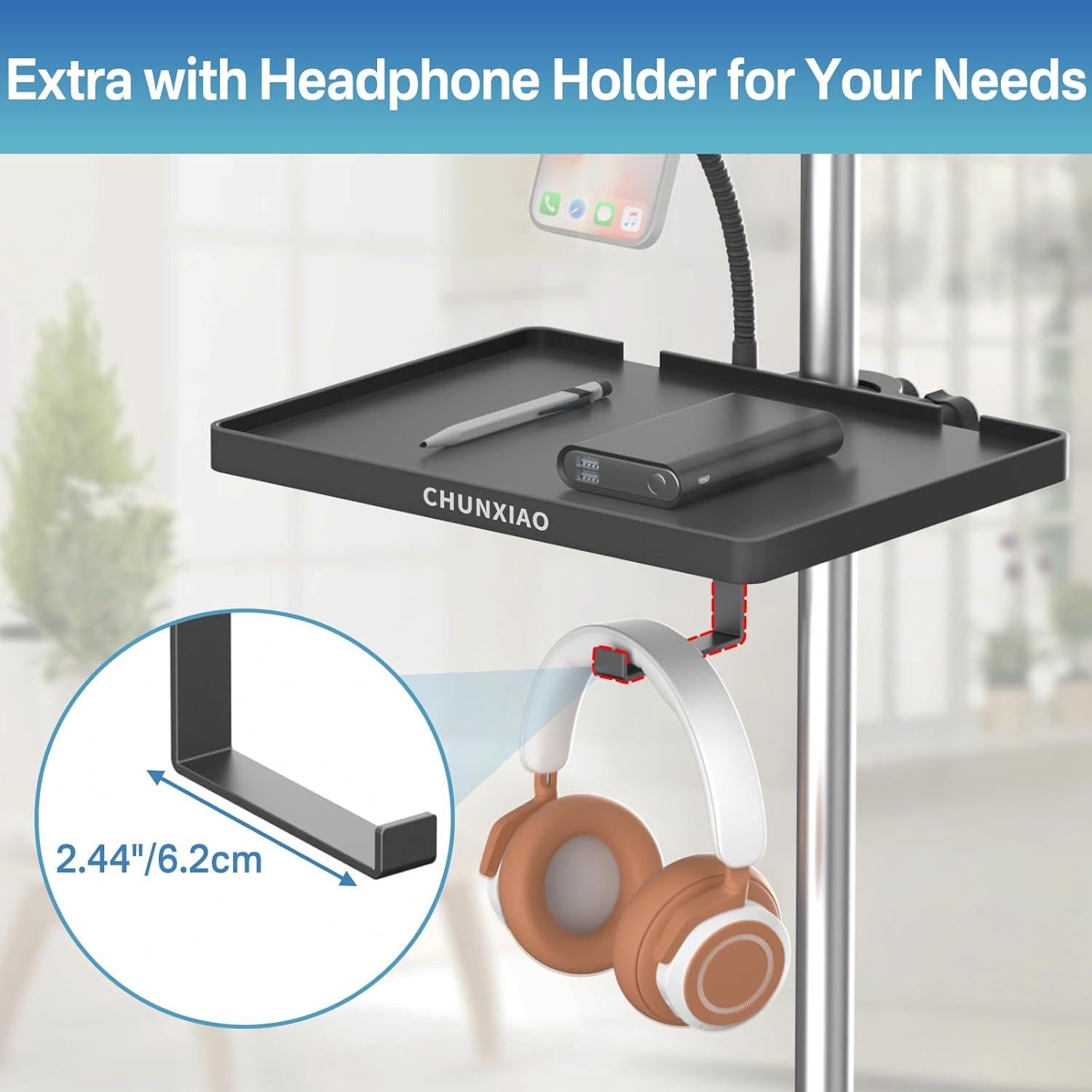 Bandeja Soporte Micrófono Chunxiao Ajustable con Soporte Teléfono