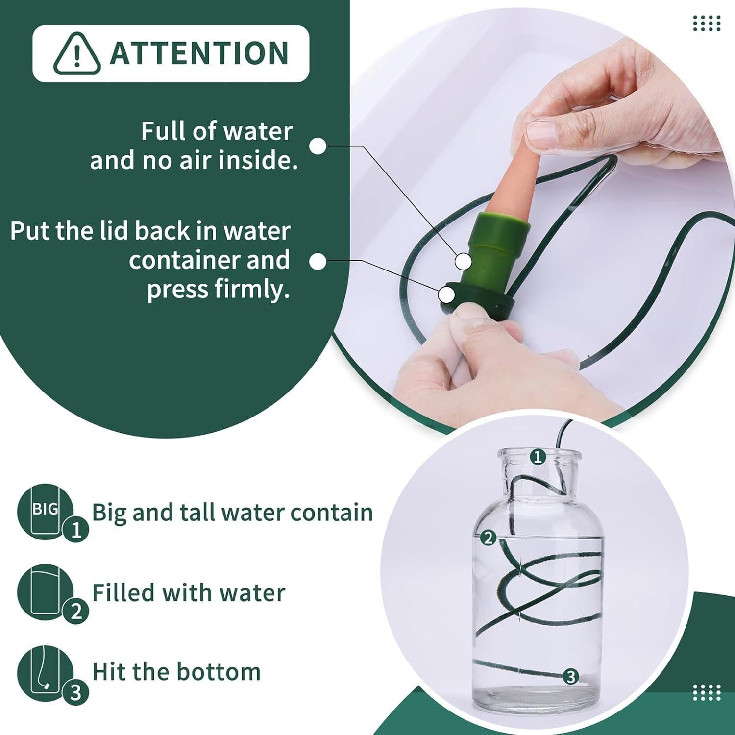 Estacas de Autorriego BYDOLL 5 Paquete Verde para Plantas