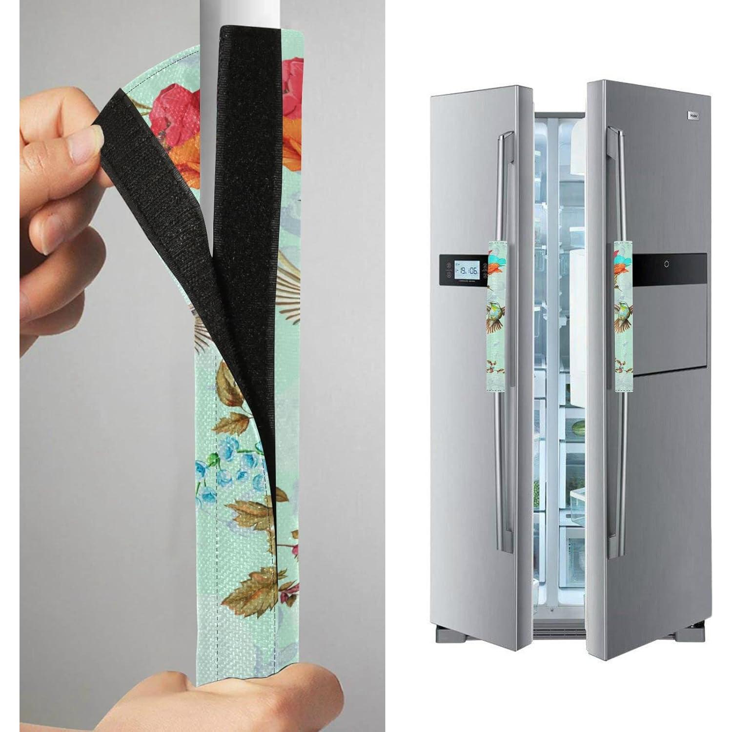 Cubiertas de Mango de Refrigerador xigua Floral - Juego de 2