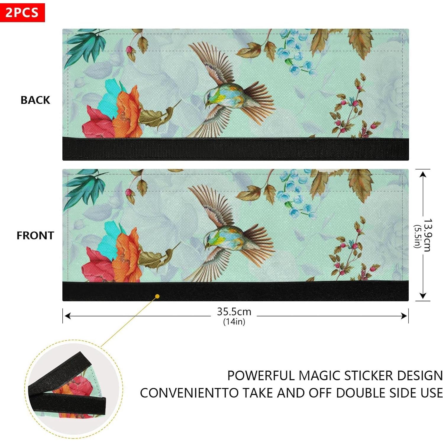 Cubiertas de Mango de Refrigerador xigua Floral - Juego de 2