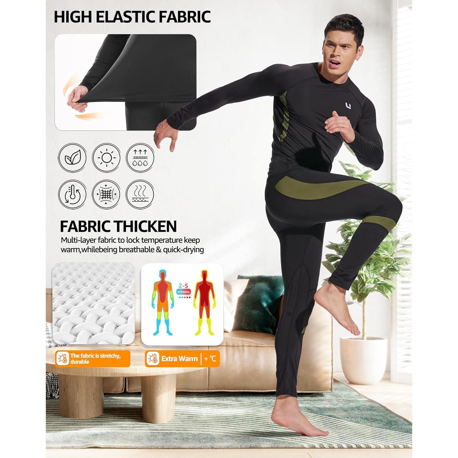 Conjunto Térmico para Hombre UNIQUEBELLA - Forro Polar Negro