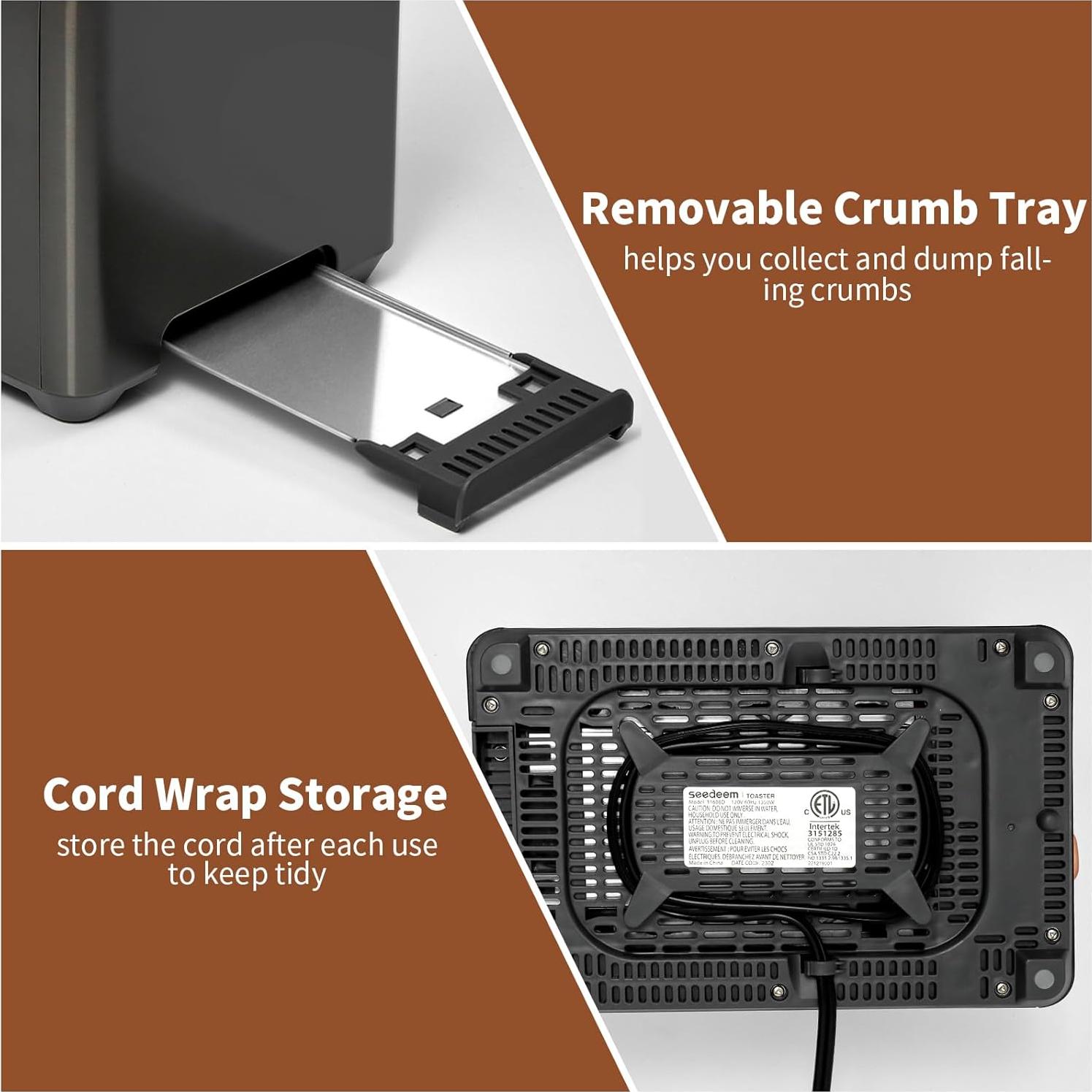 Tostadora SEEDEEM 2 Rebanadas Acero Inoxidable LCD 1350W