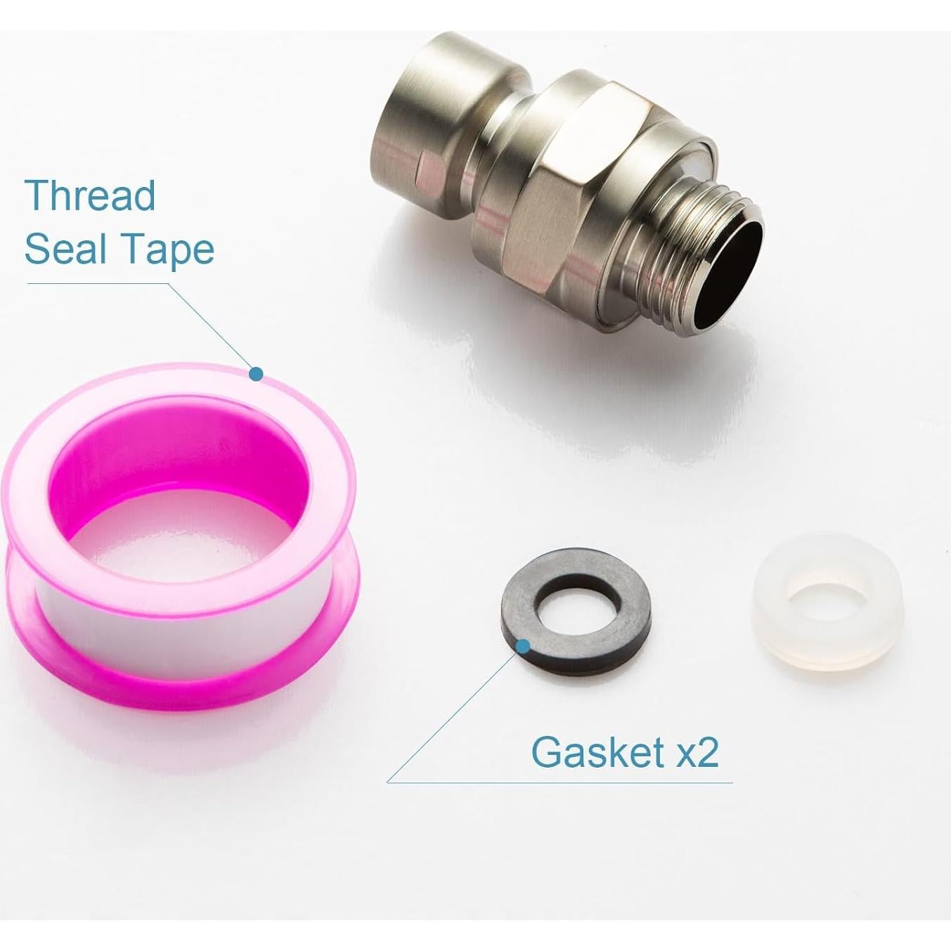 Adaptador de bola giratoria para ducha OFFO níquel cepillado