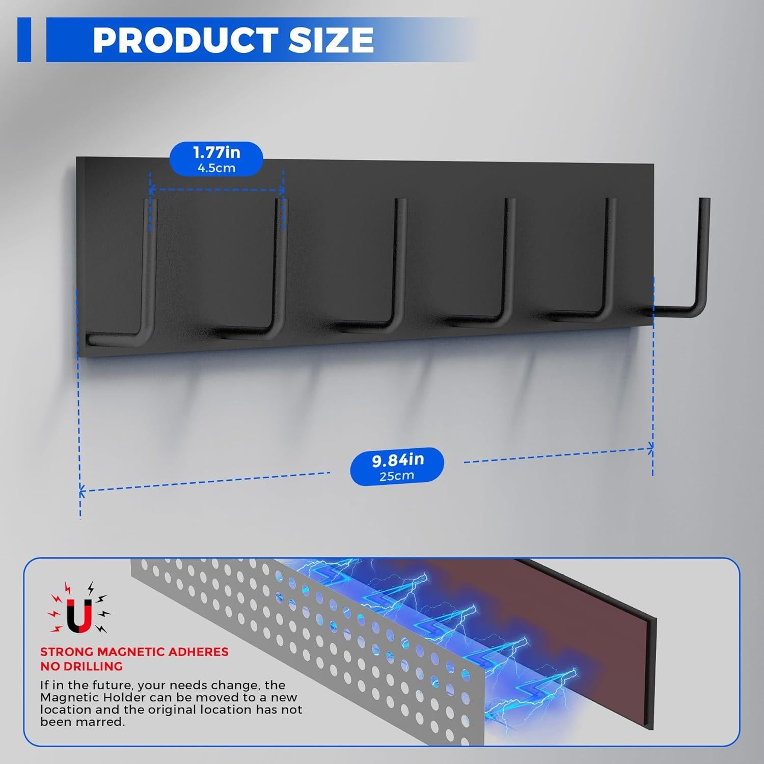 Soporte Magnético para Llaves Laowu 2 Piezas 6 Ganchos