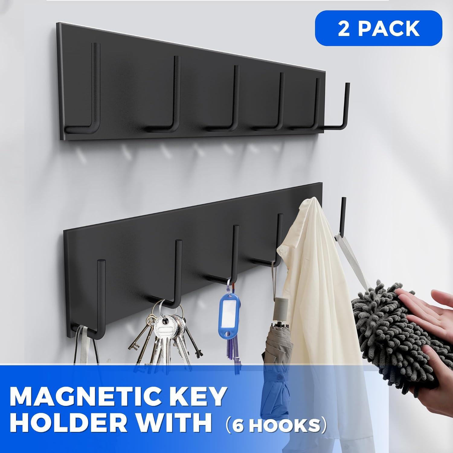 Soporte Magnético para Llaves Laowu 2 Piezas 6 Ganchos