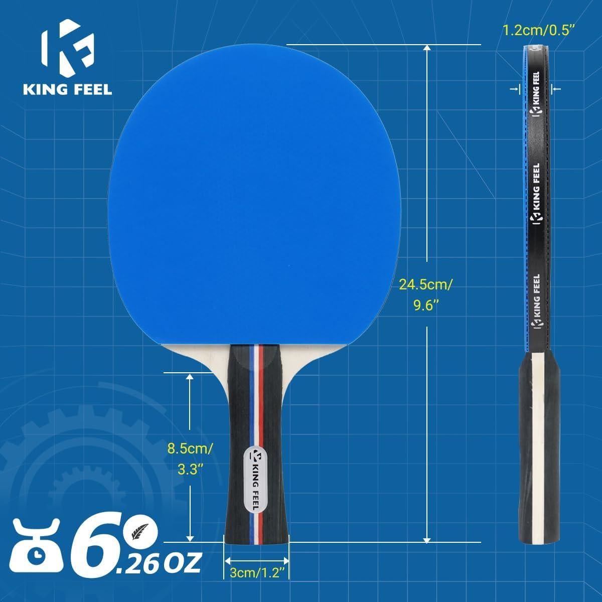 Juego de Palas de Ping Pong KINGFEEL 4 Palas y 8 Pelotas