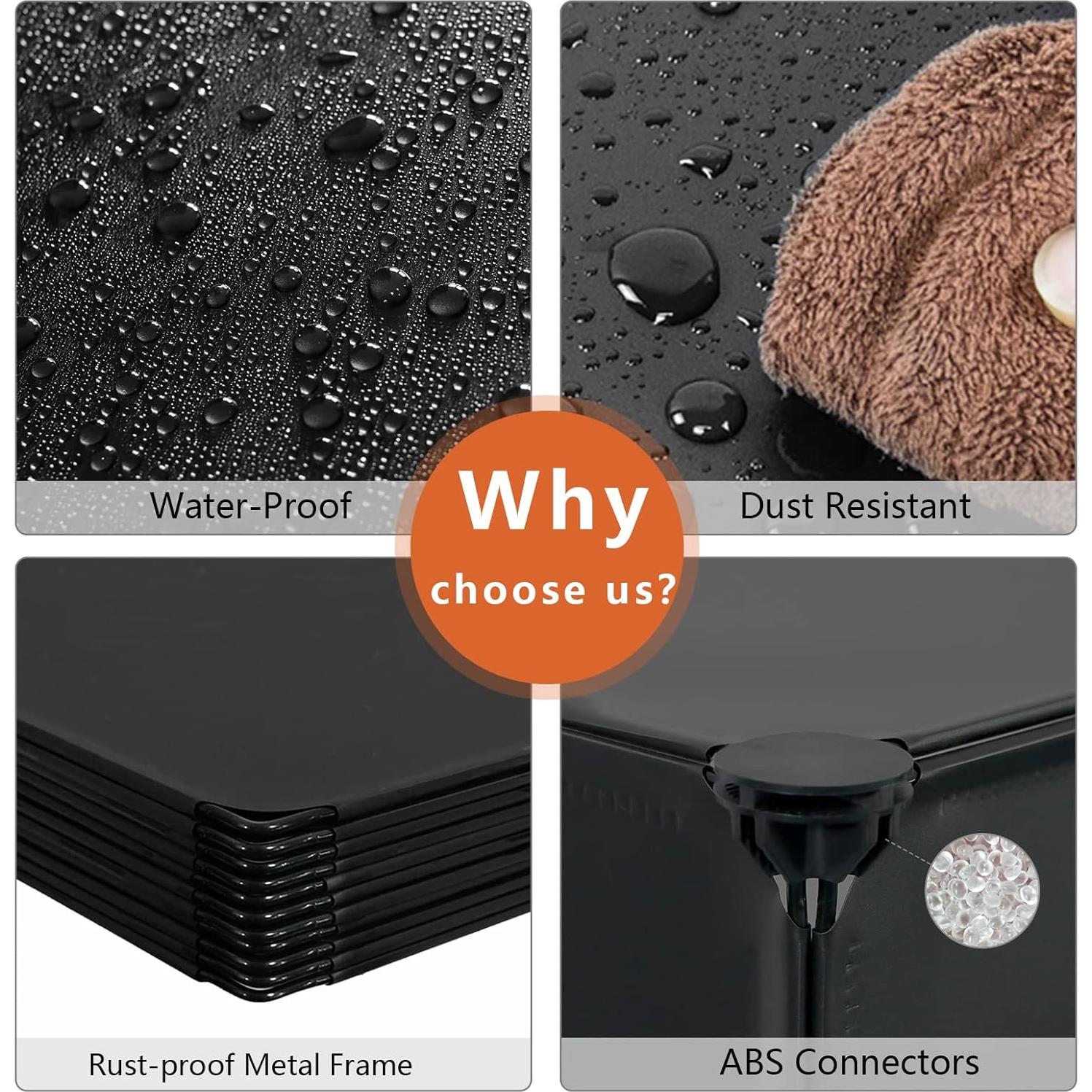 Organizador de Closet GIMTRR Estante Cubby 6 Cubos Negro